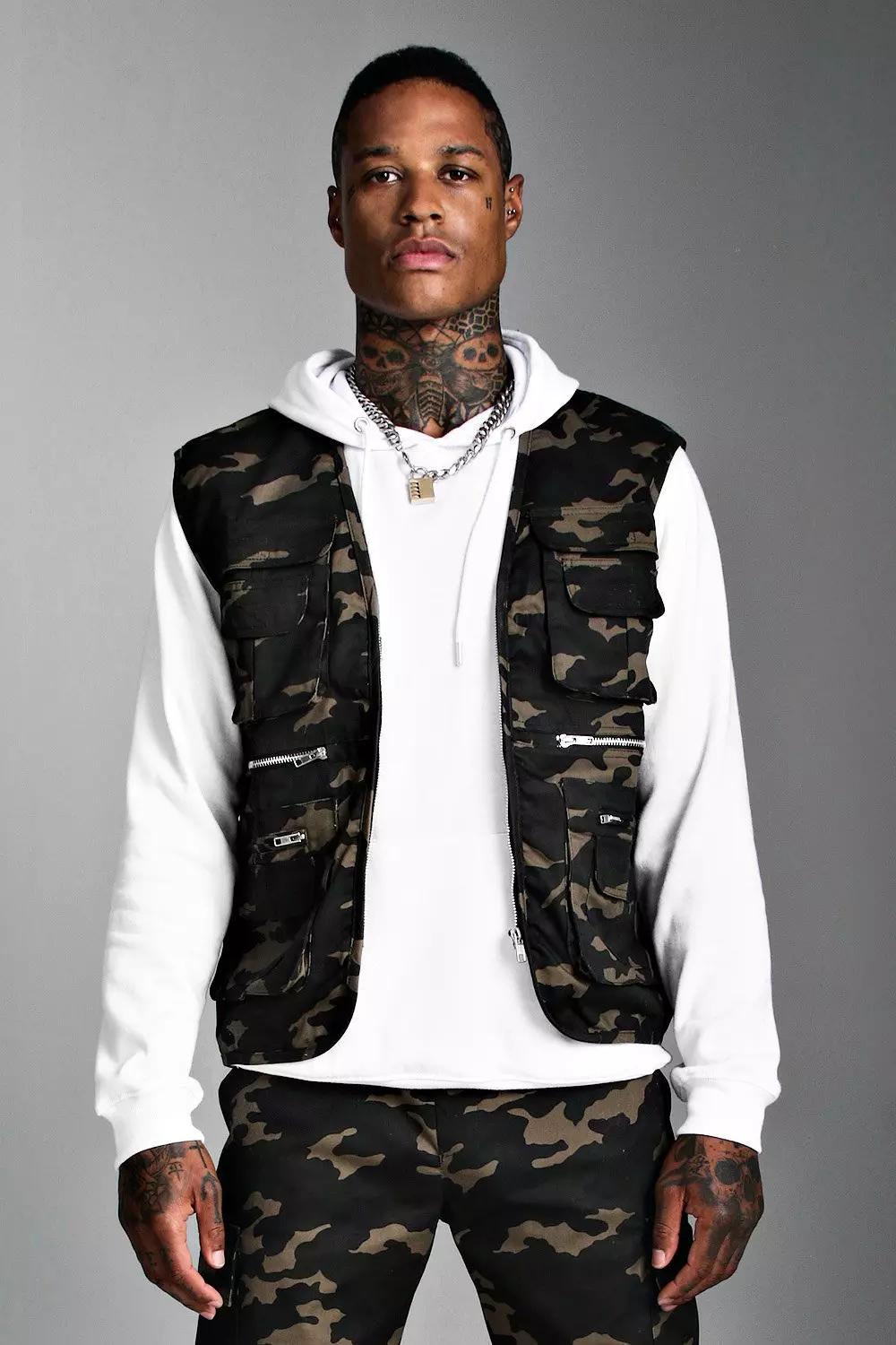 Boohooman utility vest clearance