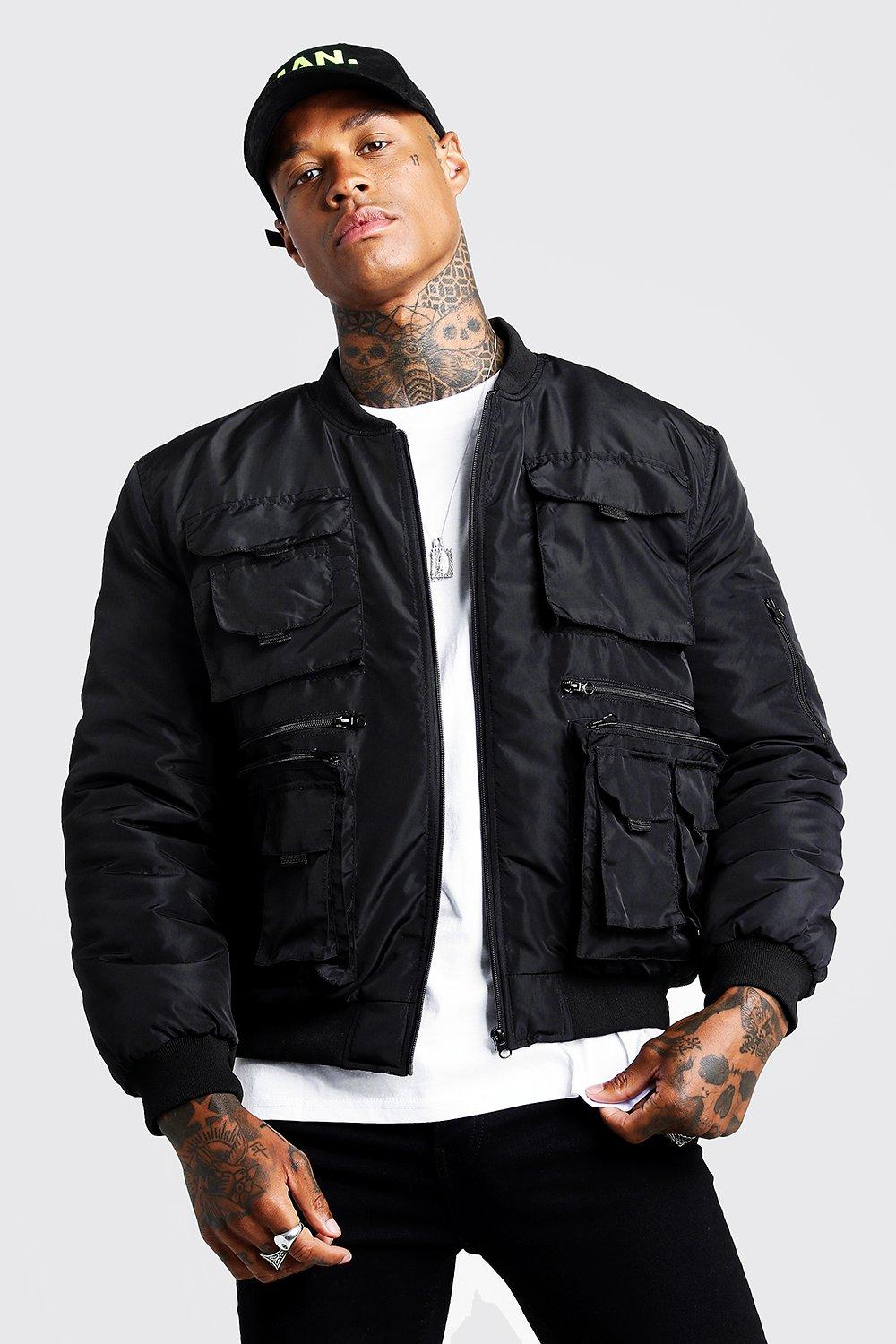 Utility Bomber Jacket | boohooMAN USA