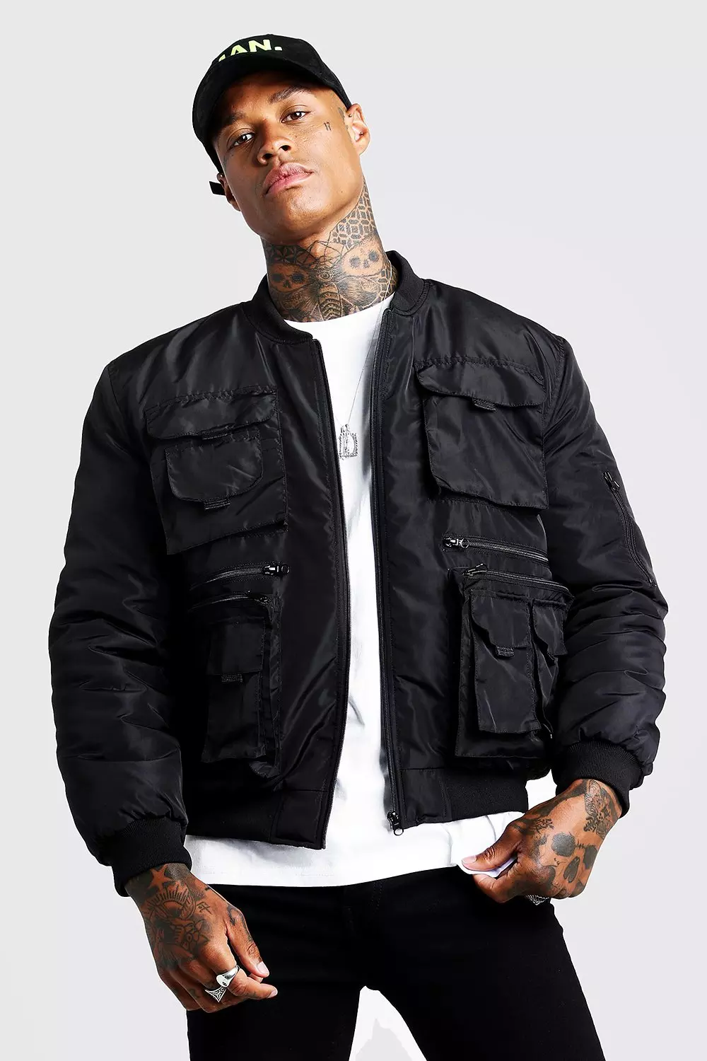Boohooman utility jacket hot sale