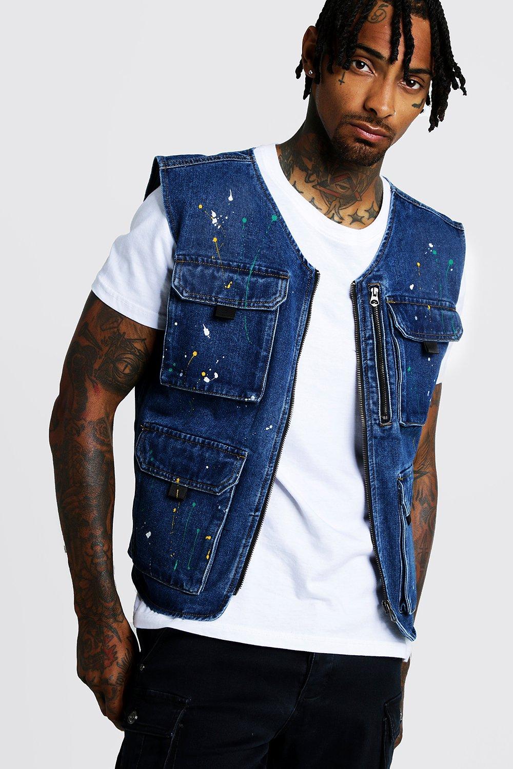denim utility vest
