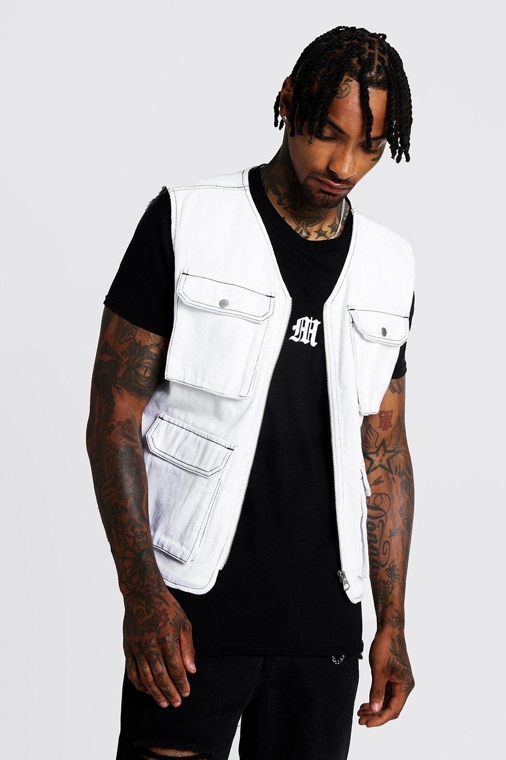 Utility Vest With Contrast Stitch