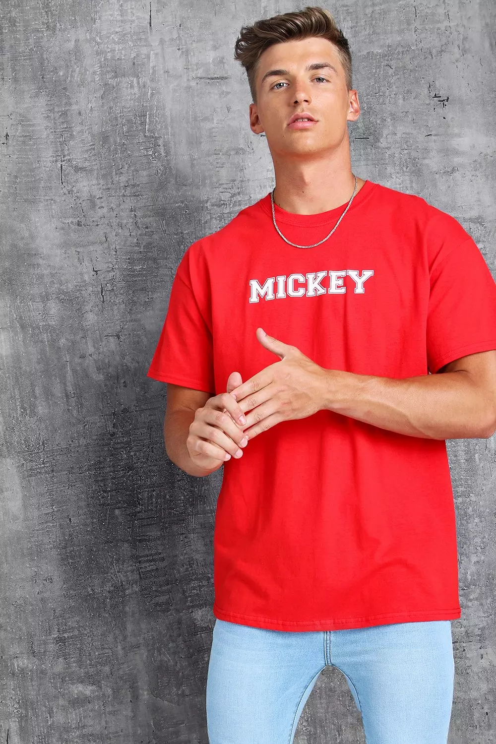 Disney Varsity Mickey Loose Fit Slogan T-Shirt alternative image