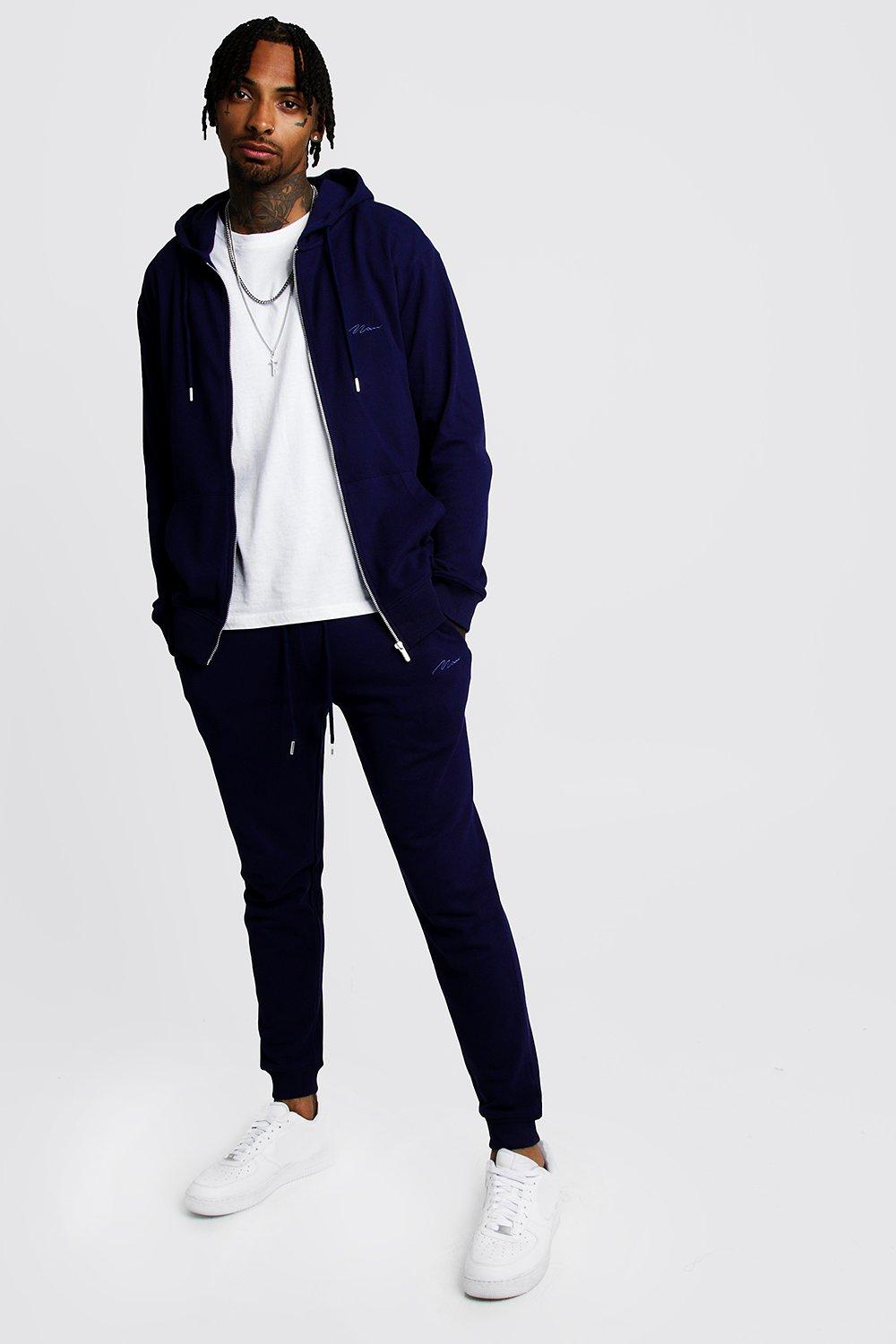 boohooman skinny fit tracksuit