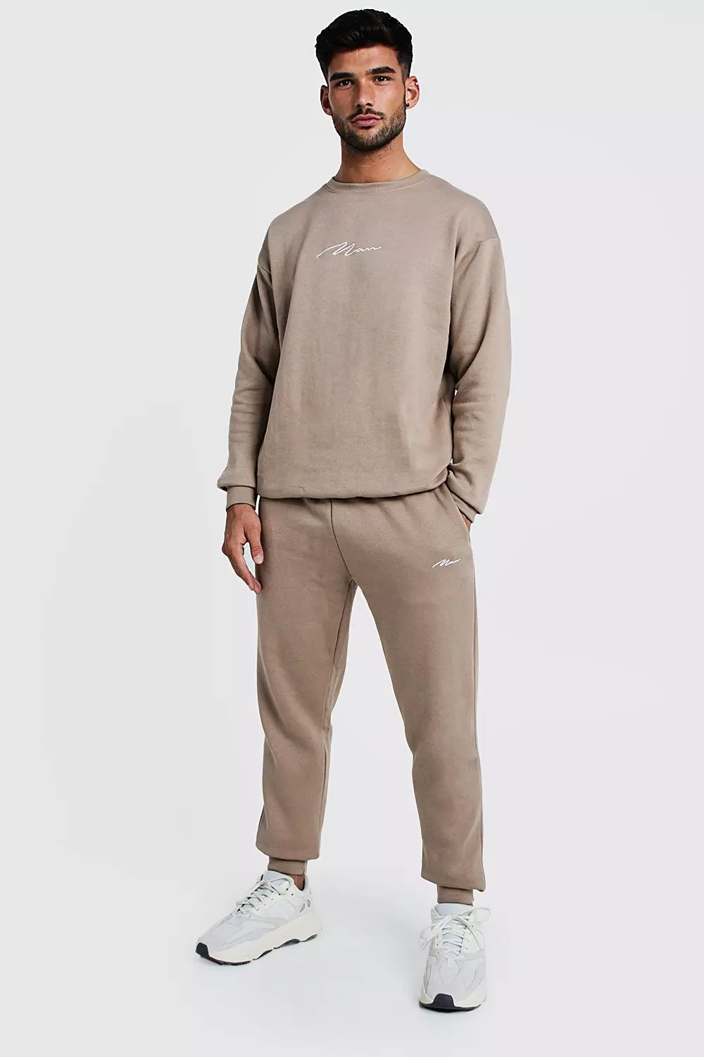 MAN Loose Fit Sweater Tracksuit boohooMAN