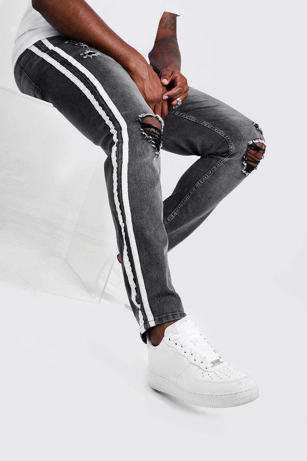 white ripped jeans mens big and tall