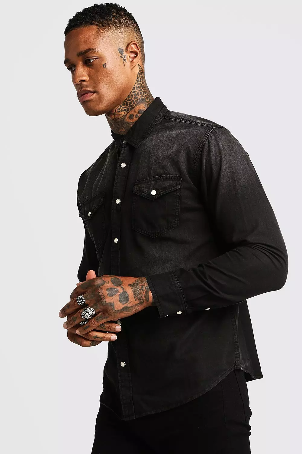 Black jeans shirt men online