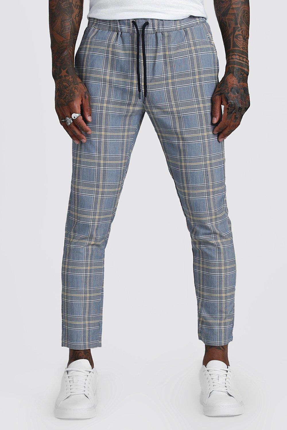 boohooman smart checked jogger