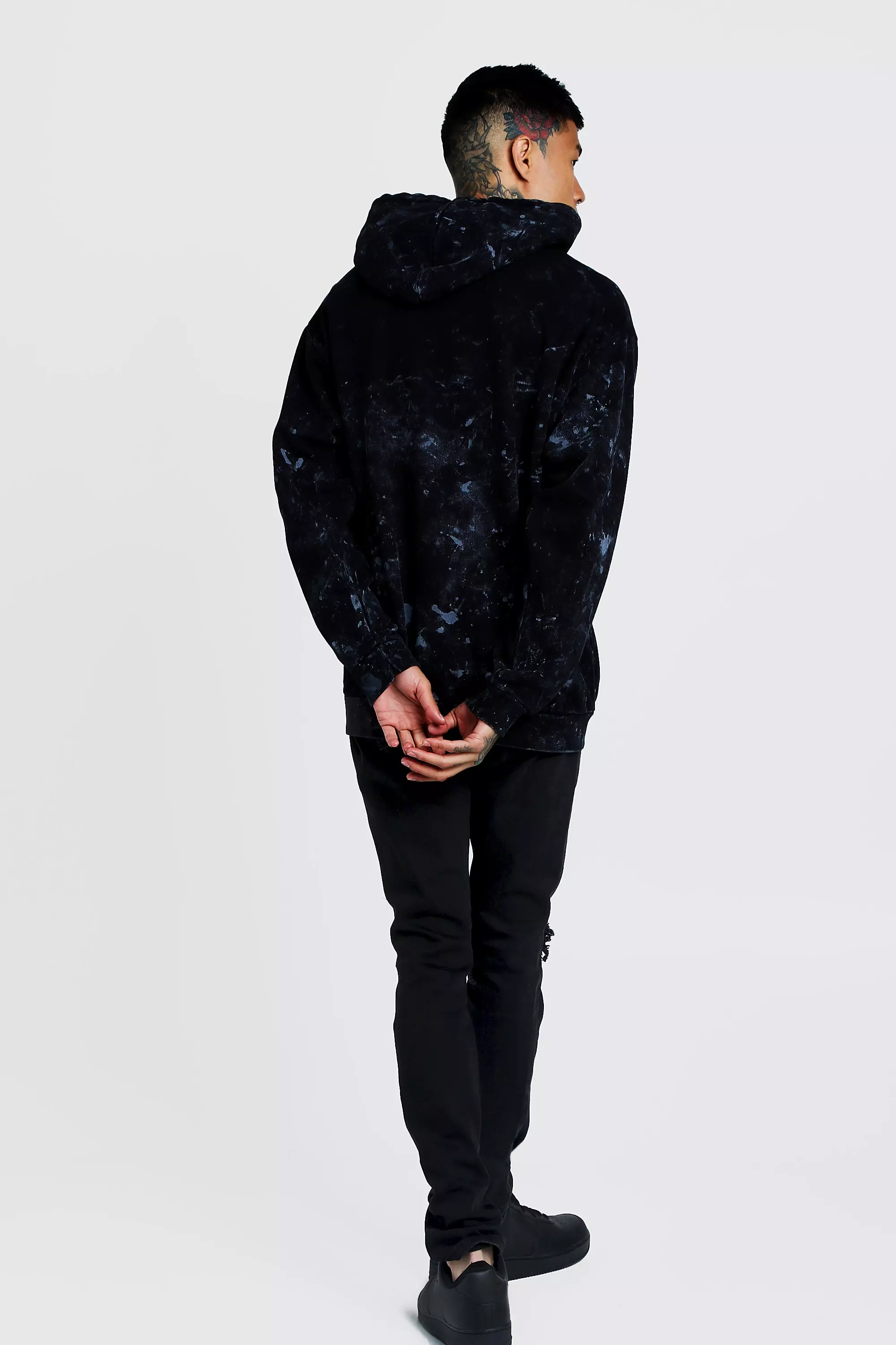 Boohooman acid wash hoodie outlet