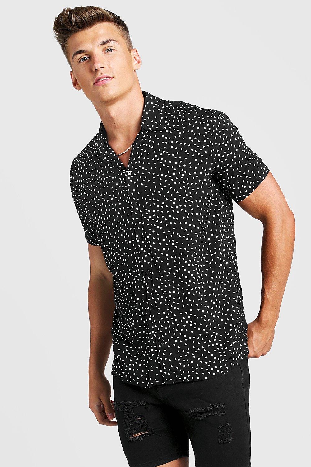 polka dot short sleeve shirt