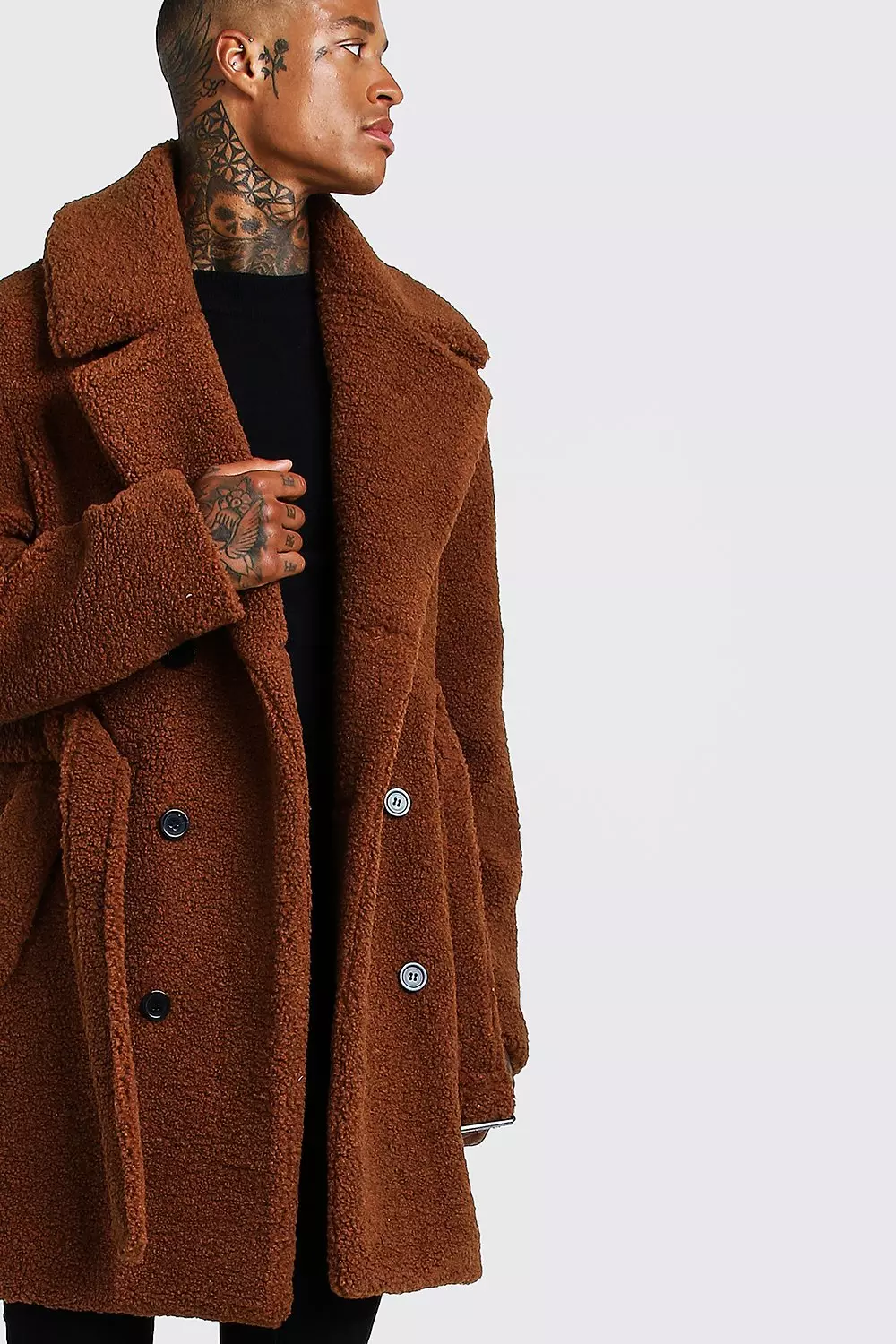 Faux fur trench coat mens shop