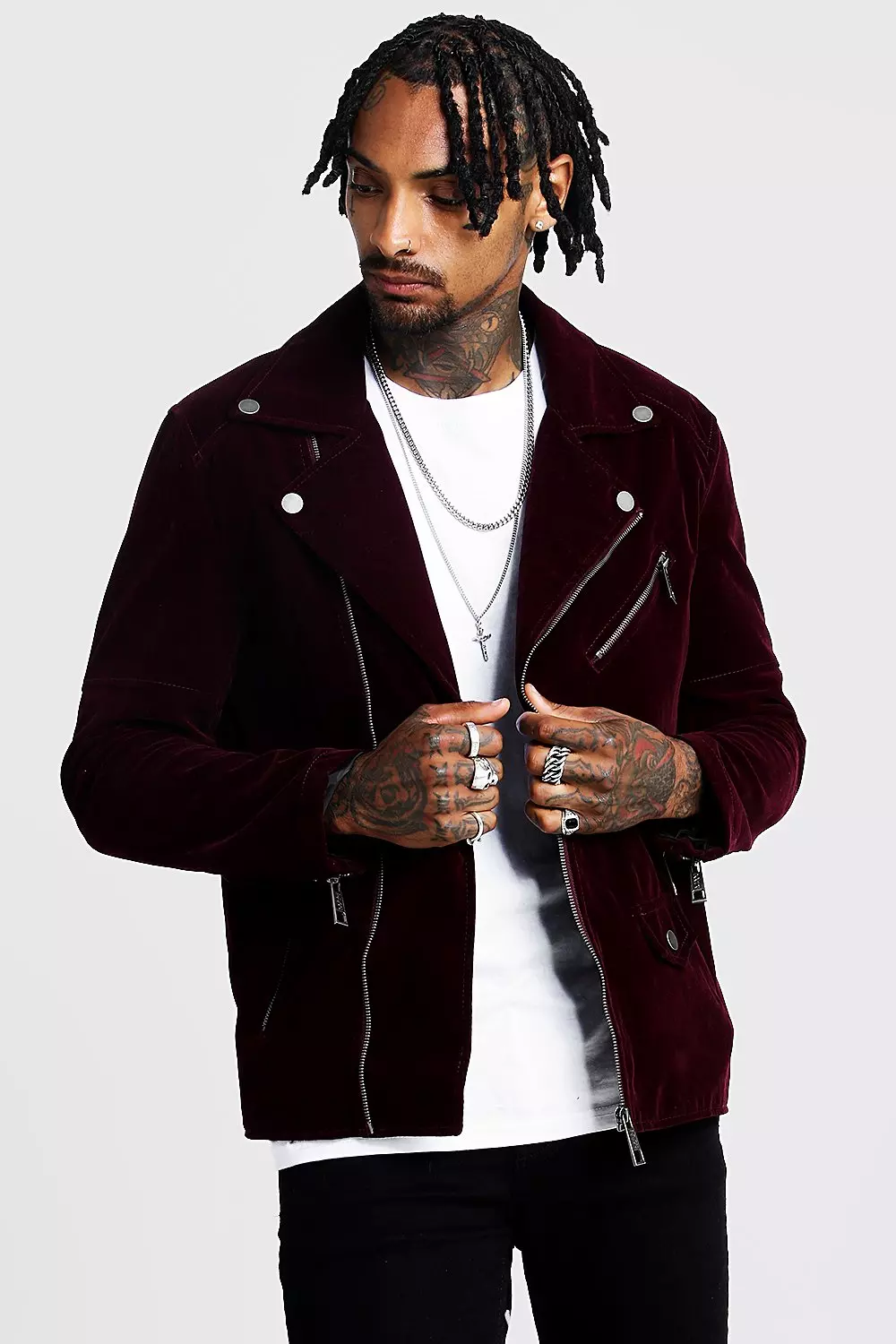 Velour moto jacket hotsell