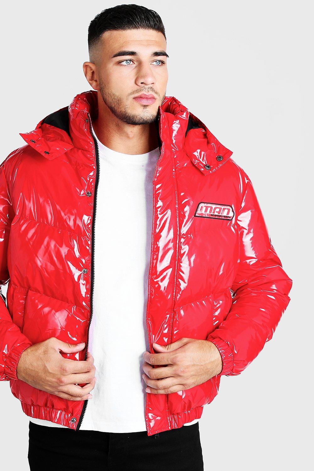 glossy bubble coat mens