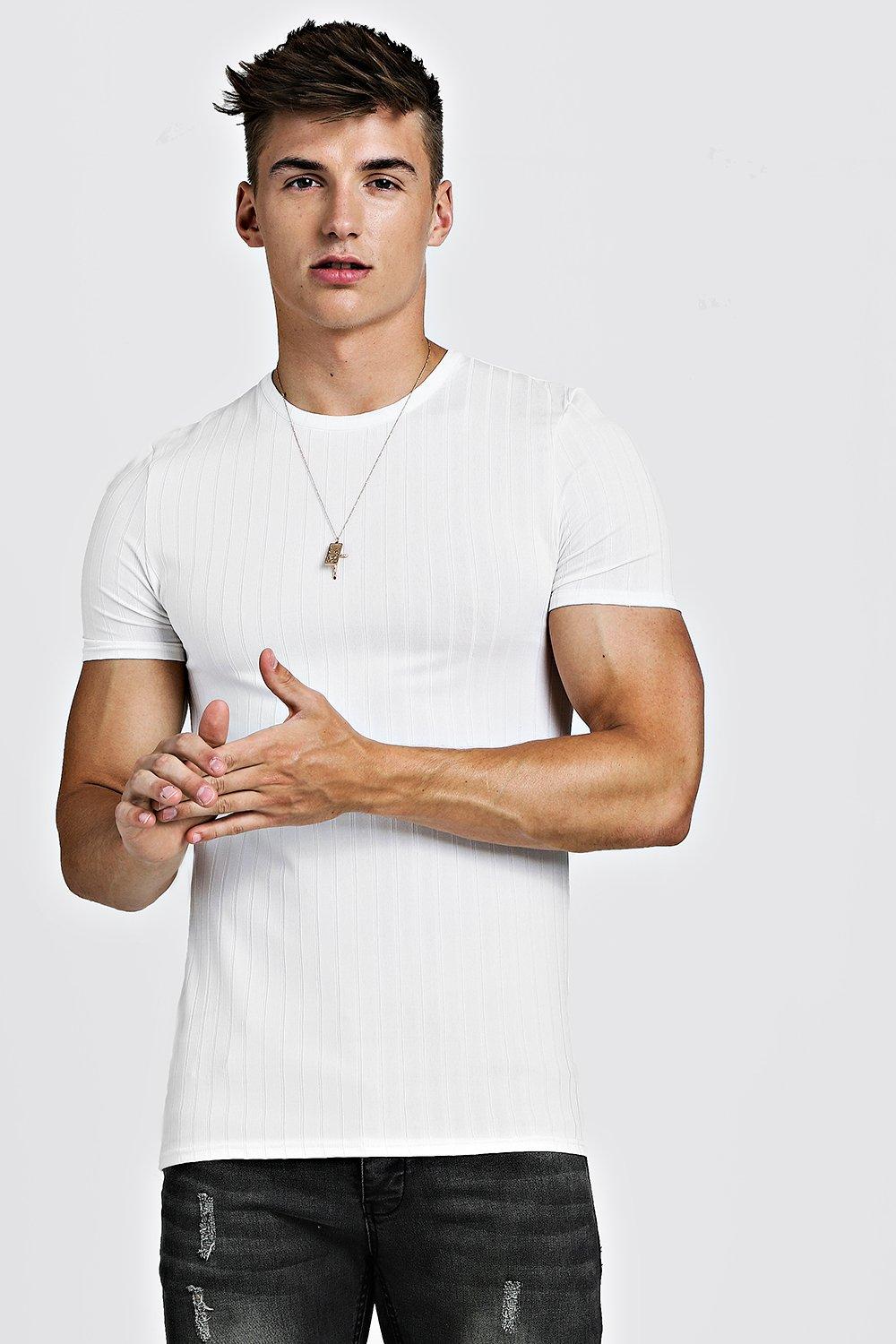 muscle fit white shirt