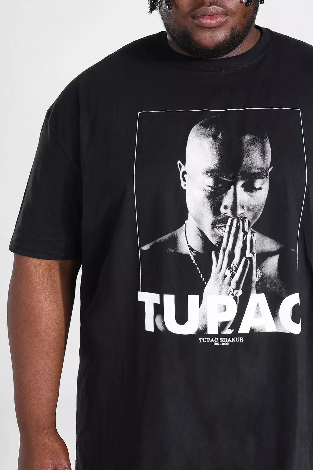 Black Plus Size Tupac License T-Shirt alternative image
