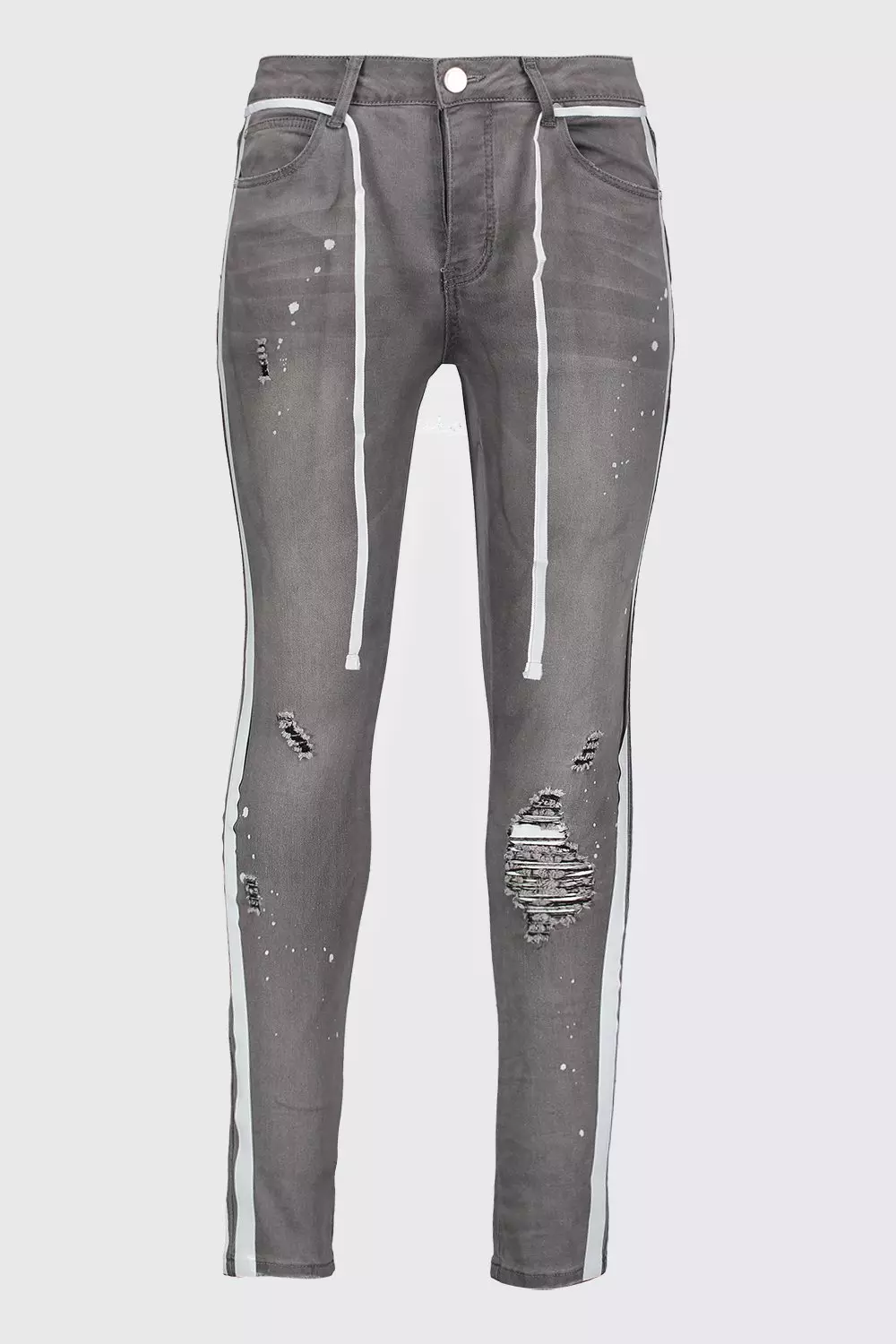 White side stripe jeans mens sales