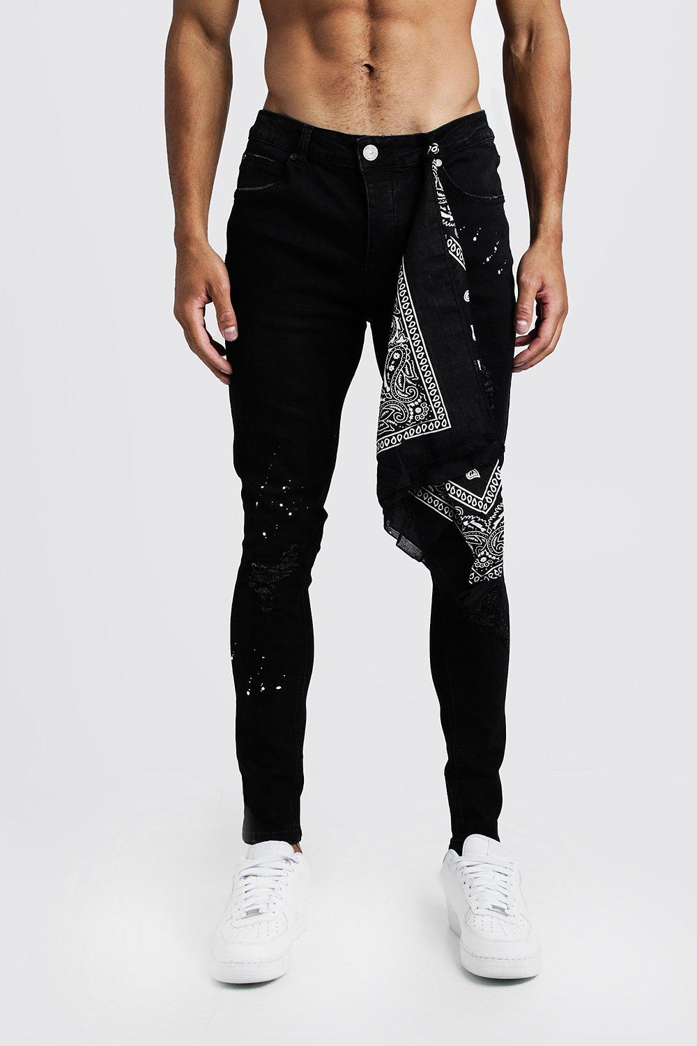 black bandana jeans