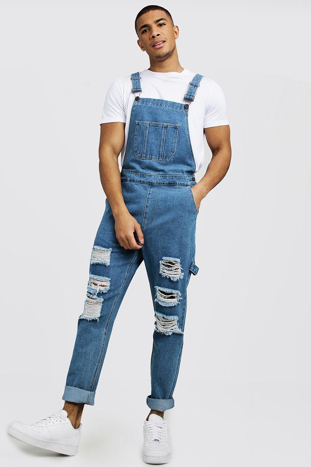 slim straight overalls