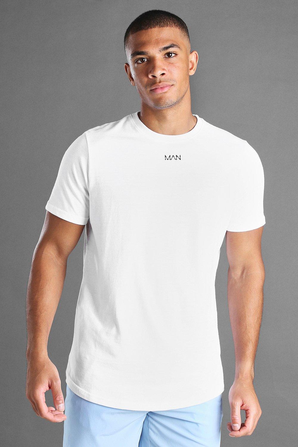 Men Zip Short Sleeve Mens Side split rounded hem T-shirt Tops