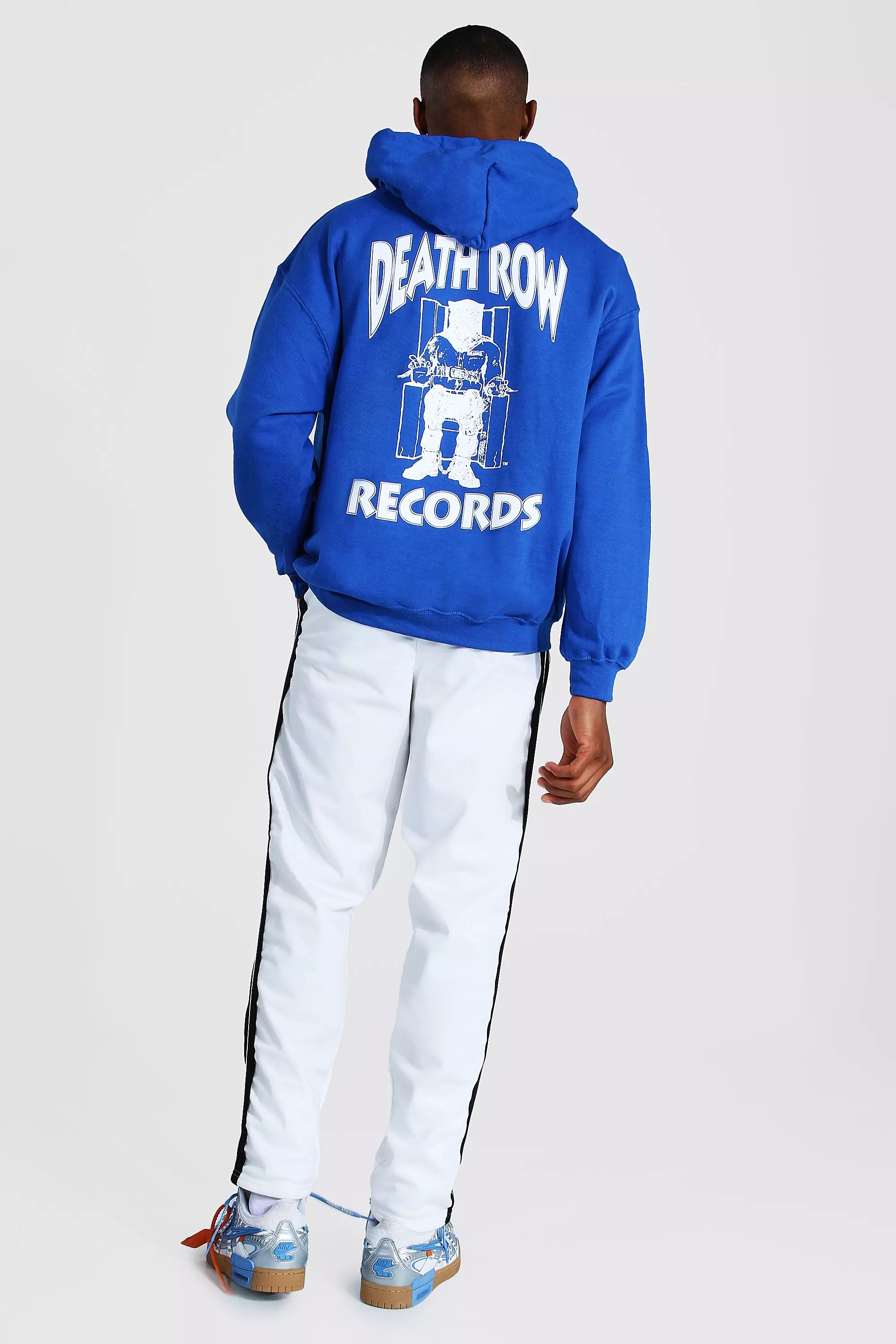 Oversized Death Row Front Back Print Hoodie boohooMAN