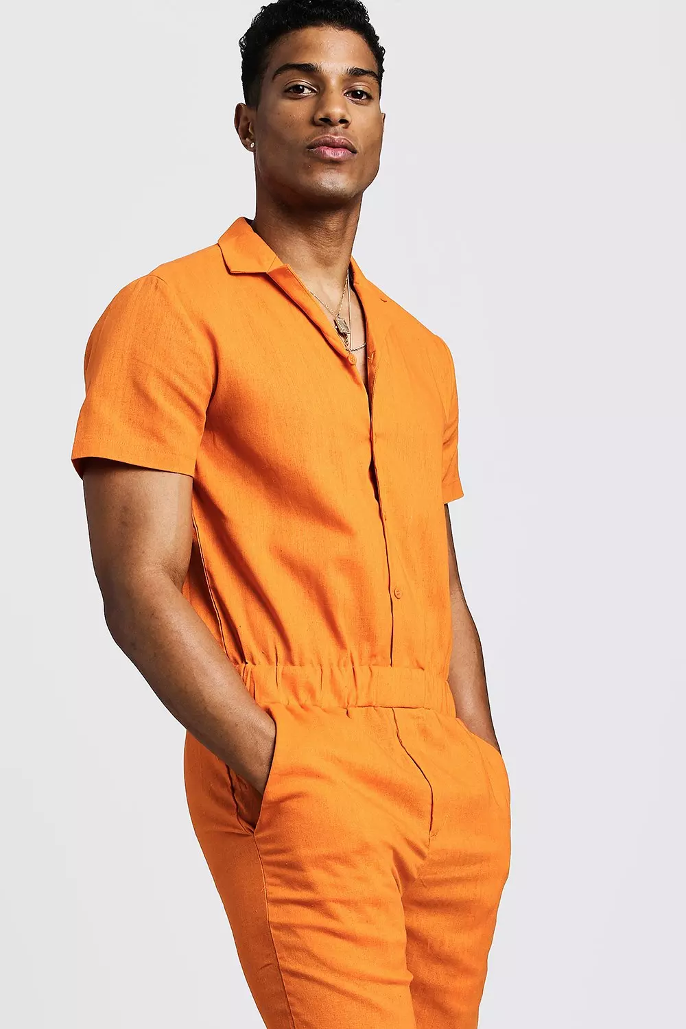 Orange jumpsuit shorts online