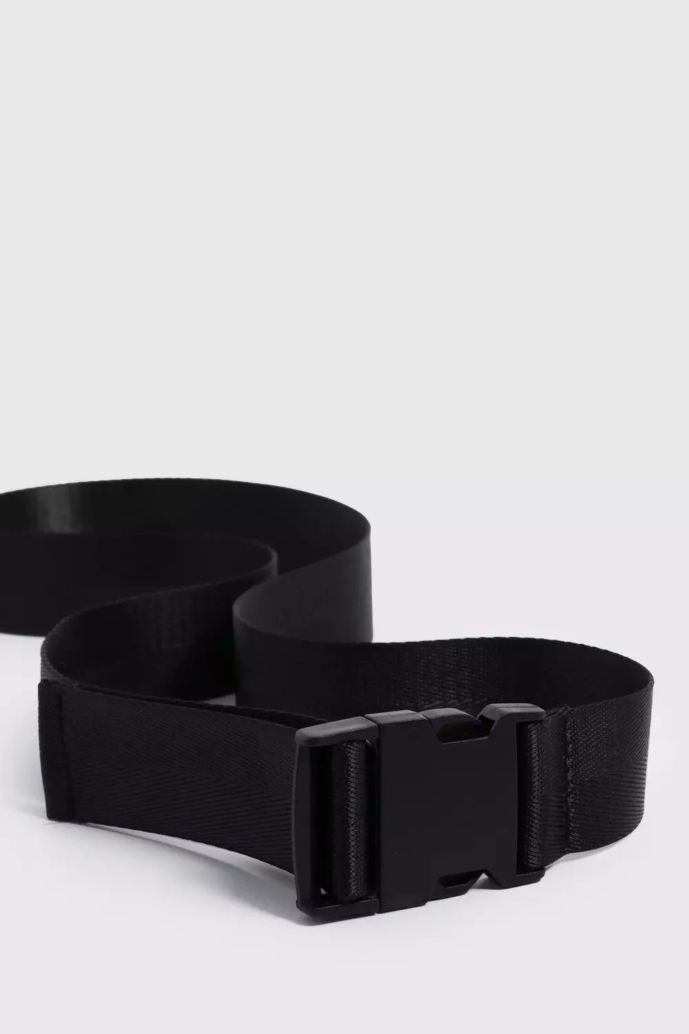 Release Buckle Tape Belt boohooMAN UK
