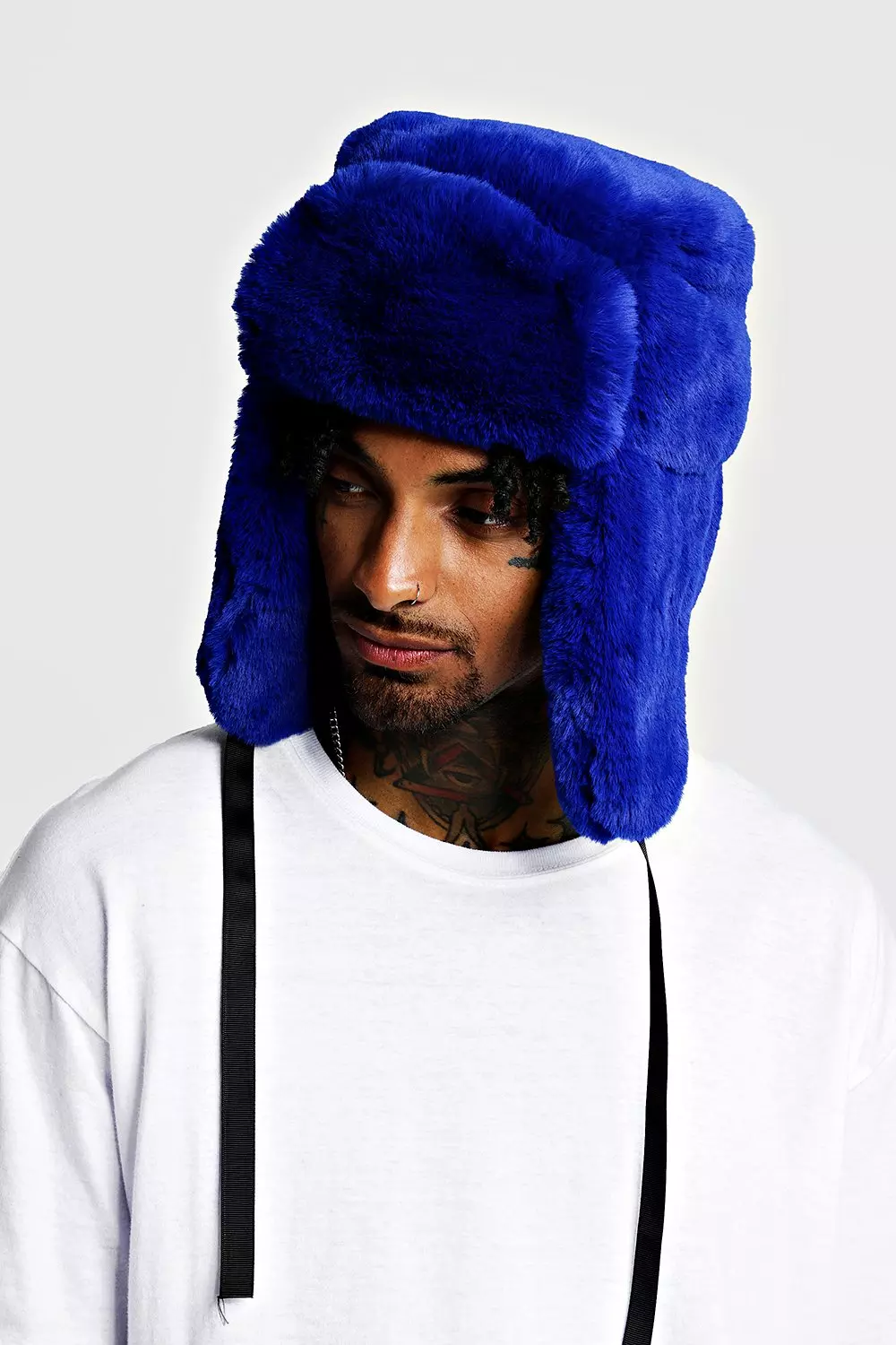 Faux Fur Trapper Hat boohooMAN UK