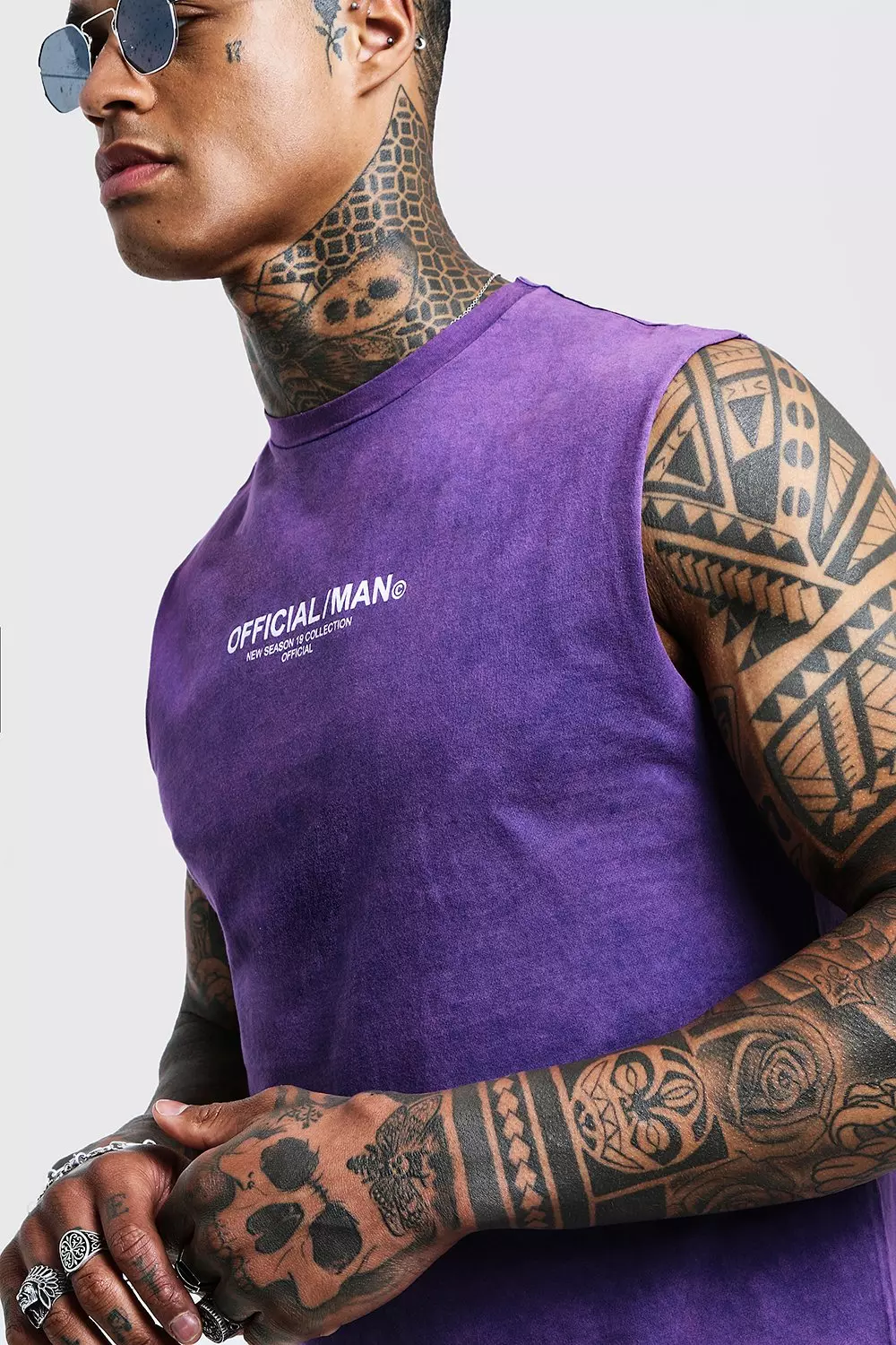 Official MAN Acid Wash Drop Armhole Tank alternative image