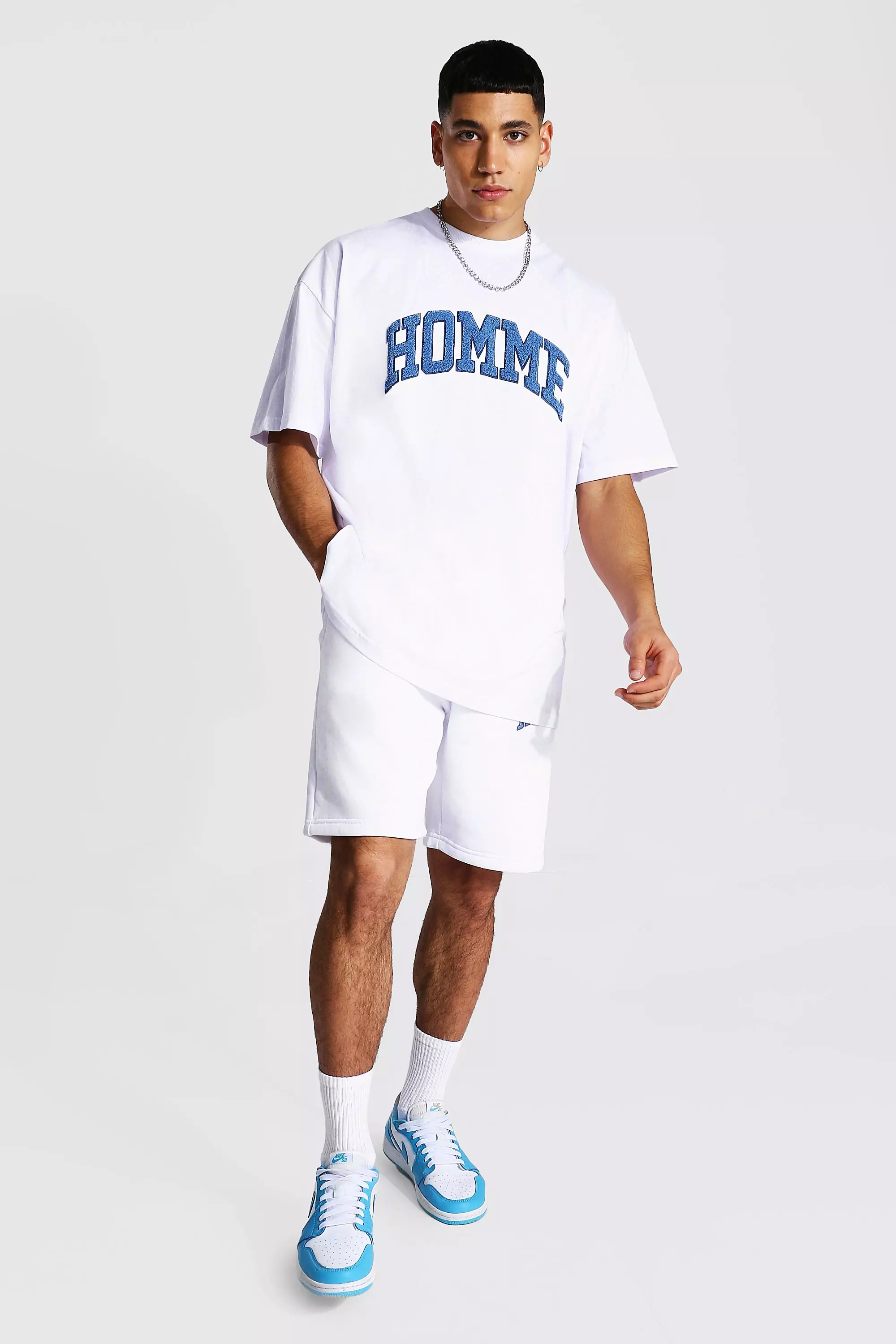 Oversized Homme T shirt Short Set boohooMAN AU