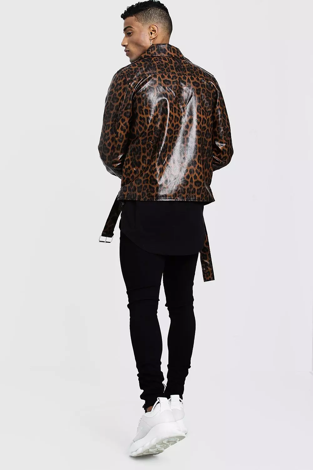 Leather jacket with leopard print inside best sale