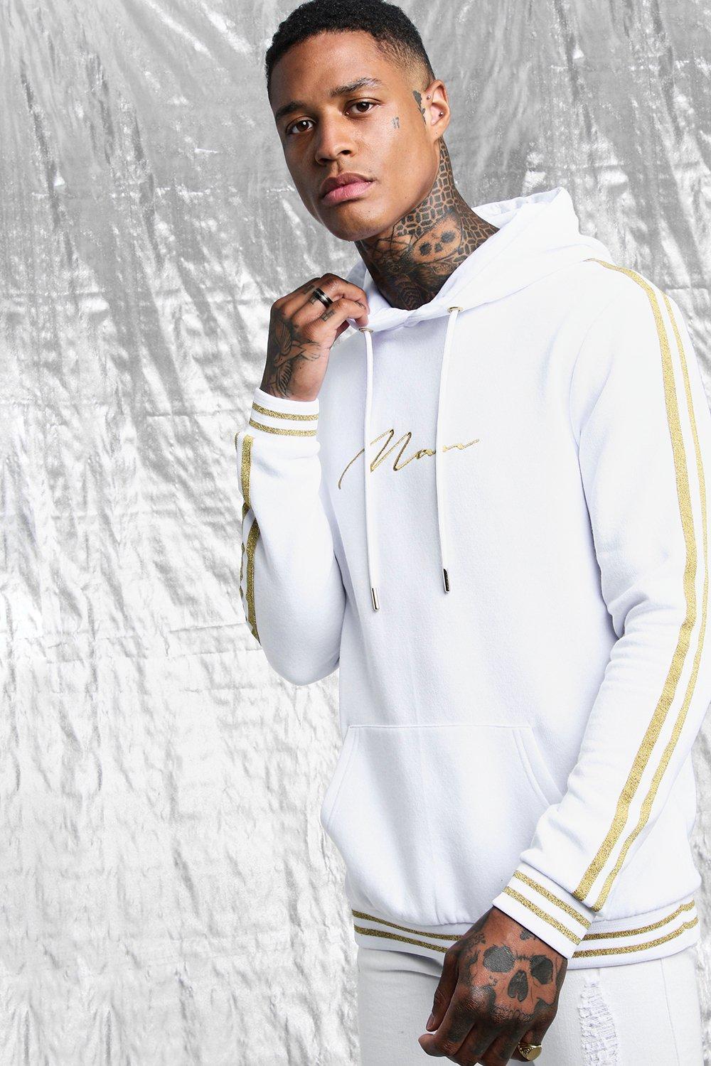 White store gold hoodie