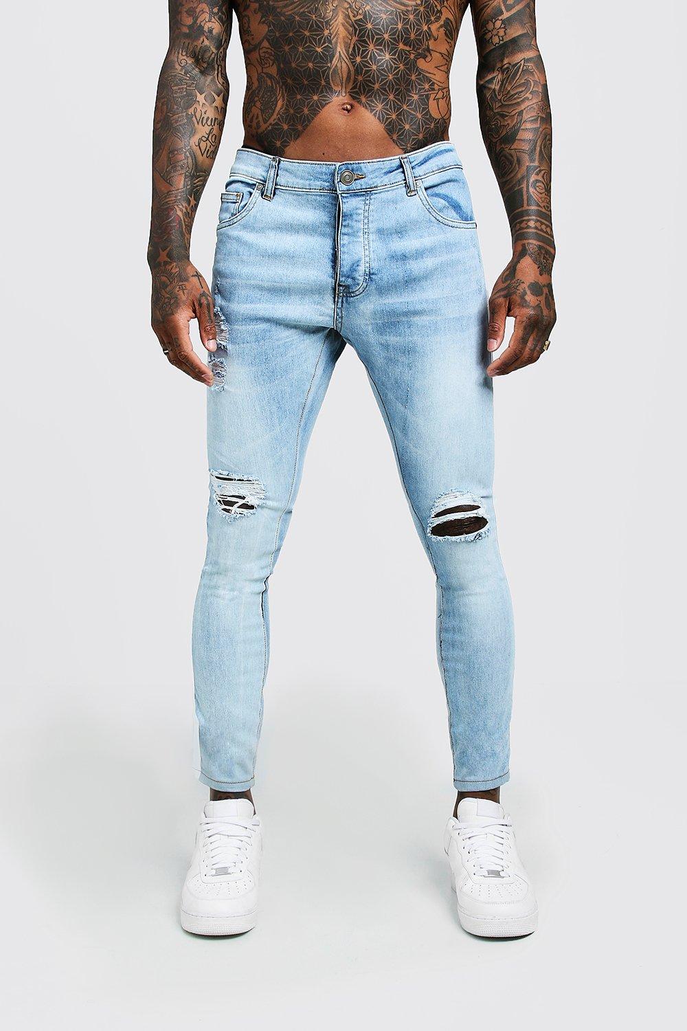 Skinny Fit Jeans With Ripped Knee And 