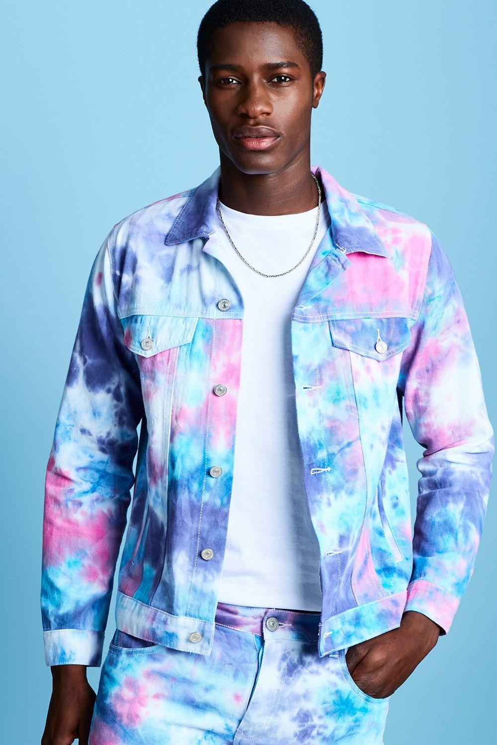 Denim Bay Men's Tie Dye Denim Jacket