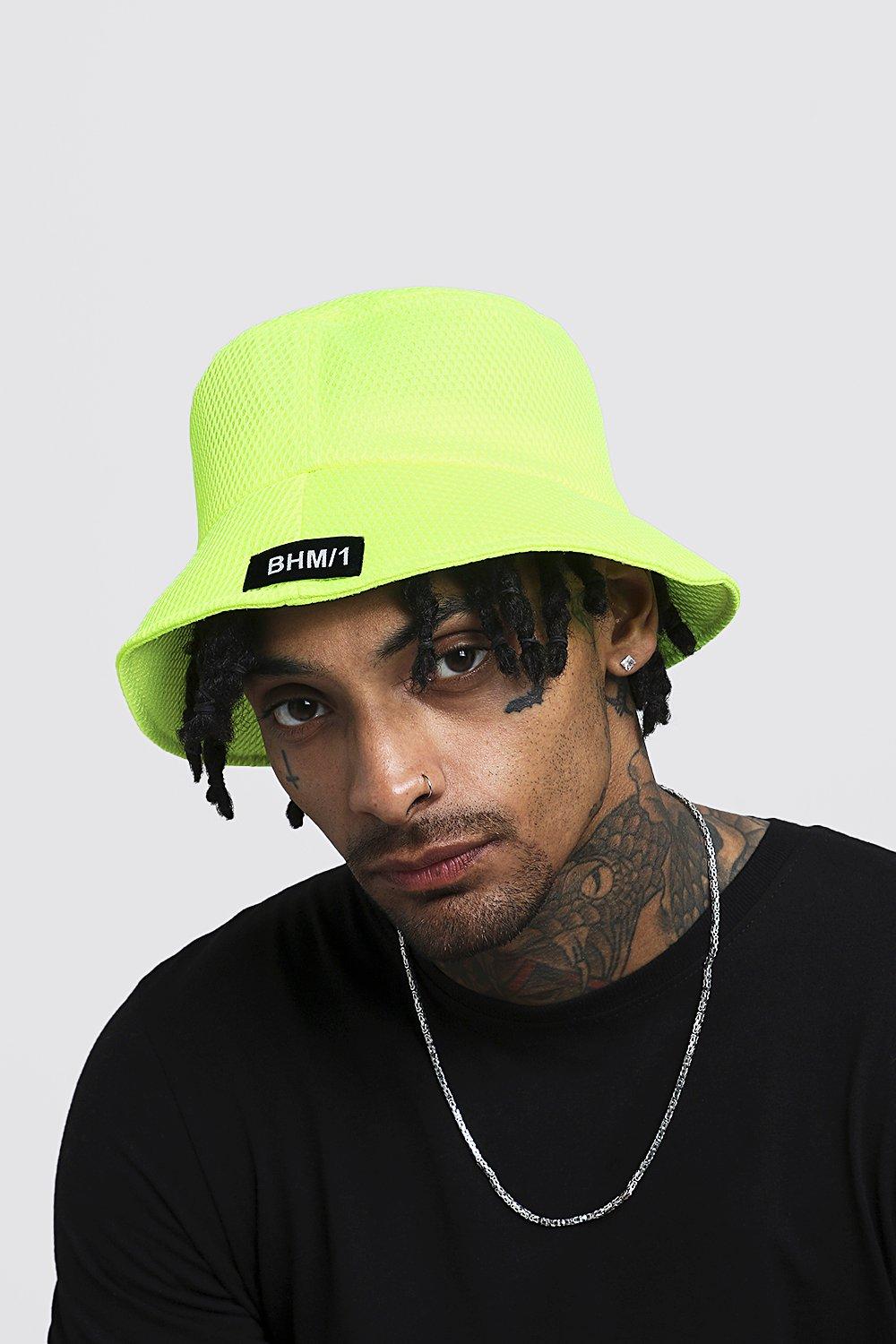 neon pink bucket hat