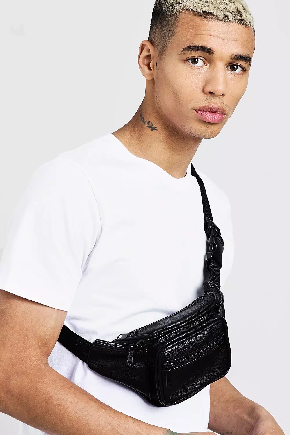 Faux Leather Bum Bag boohooMAN UK