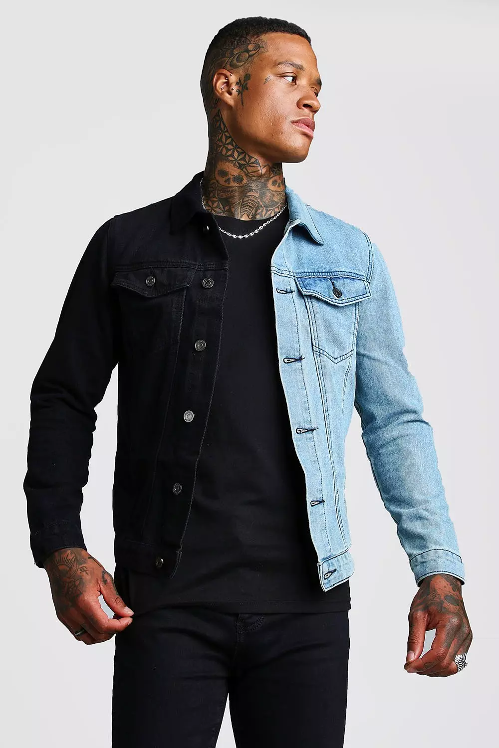 Denim Jacket With Contrast Detail boohooMAN