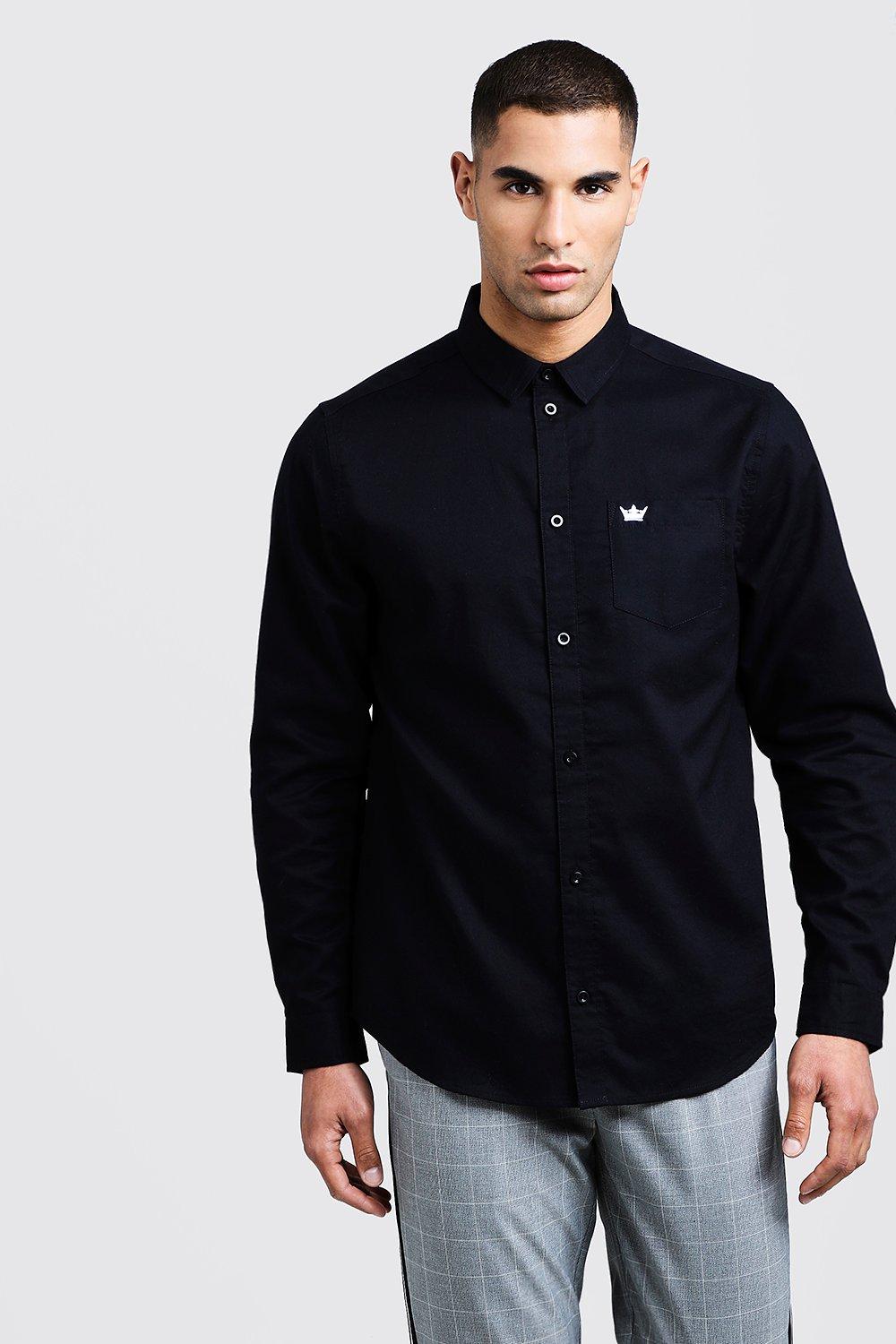 black oxford shirt mens