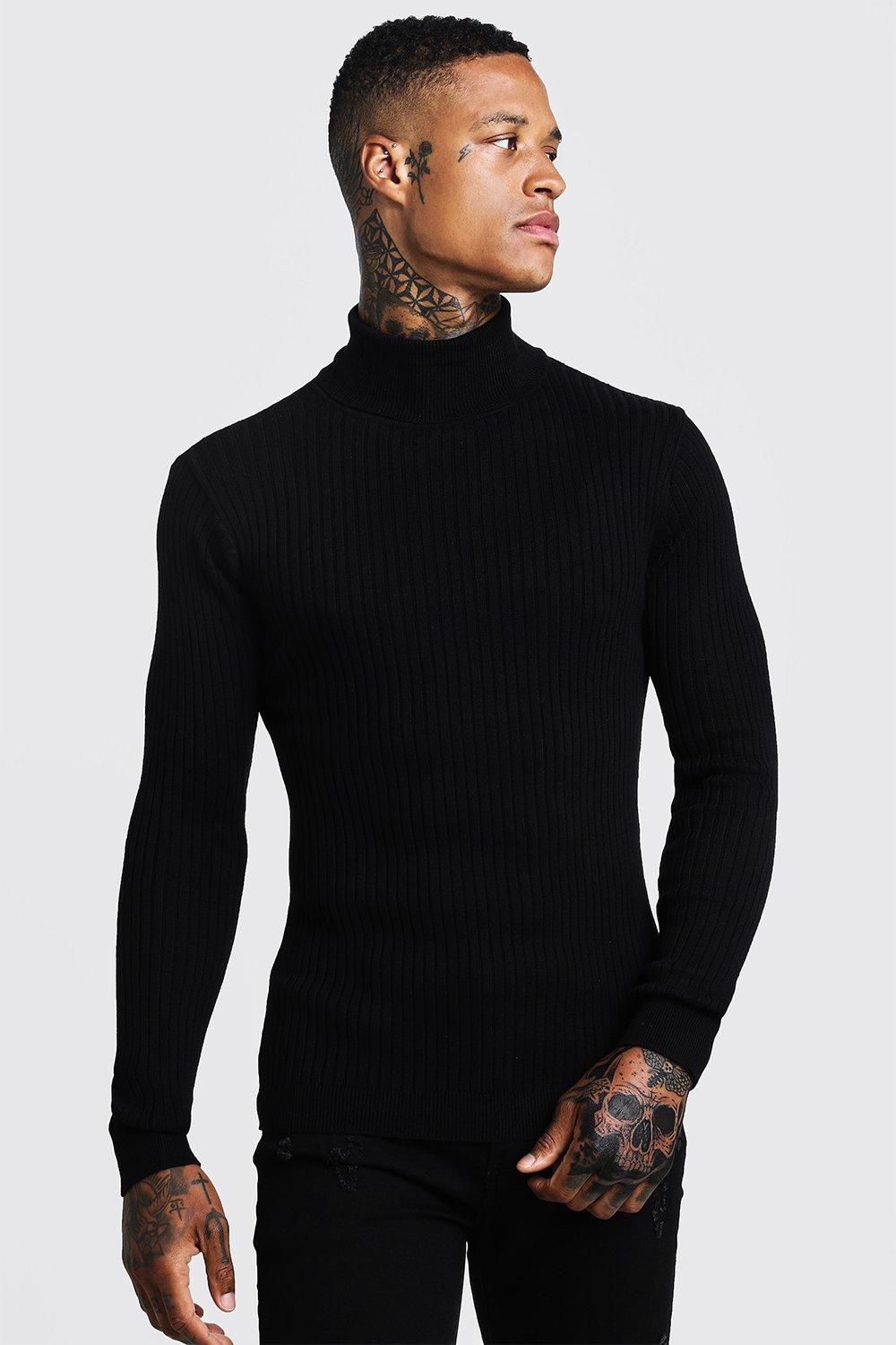 ribbed roll neck jumper