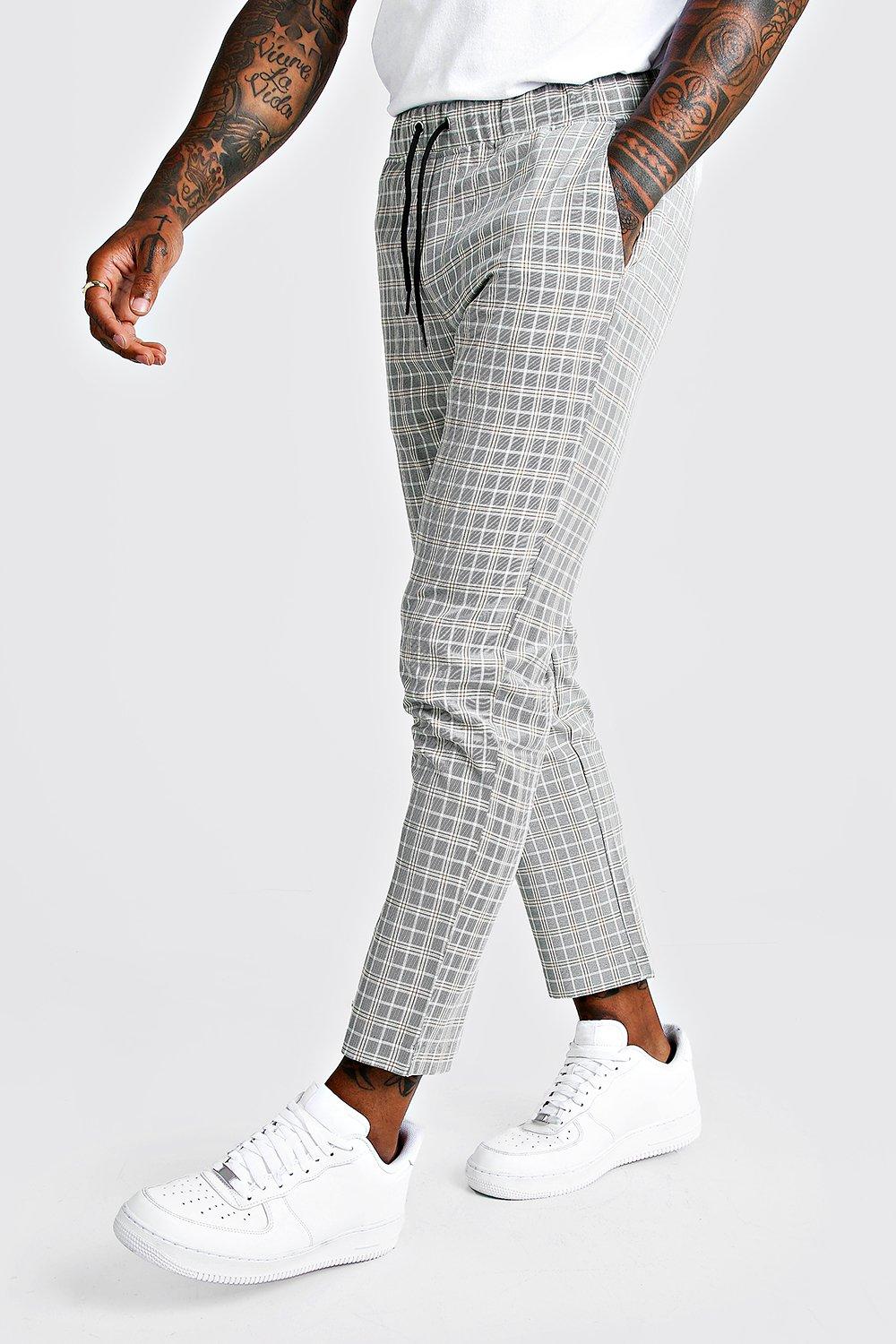 boohooman check joggers