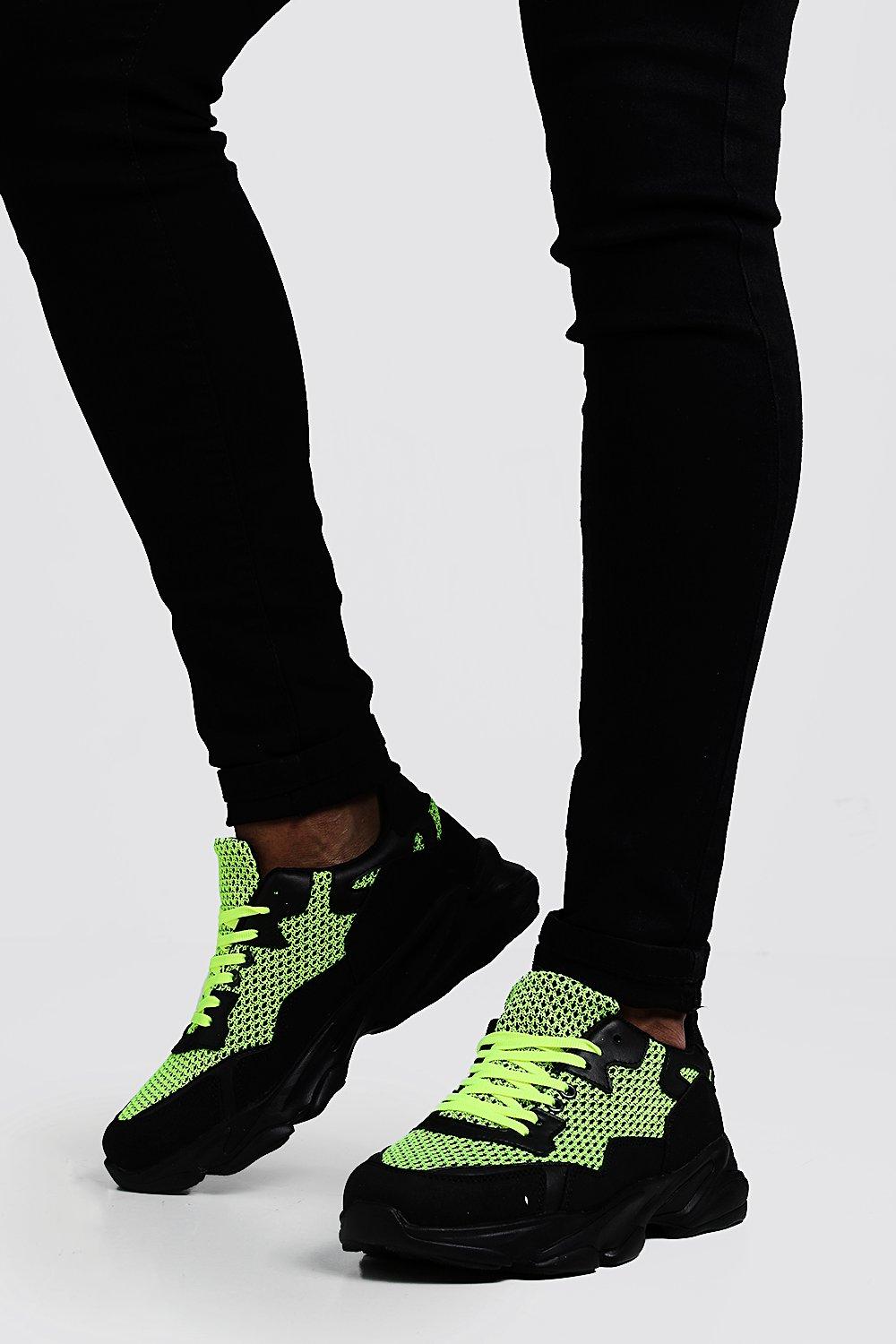chunky neon trainers