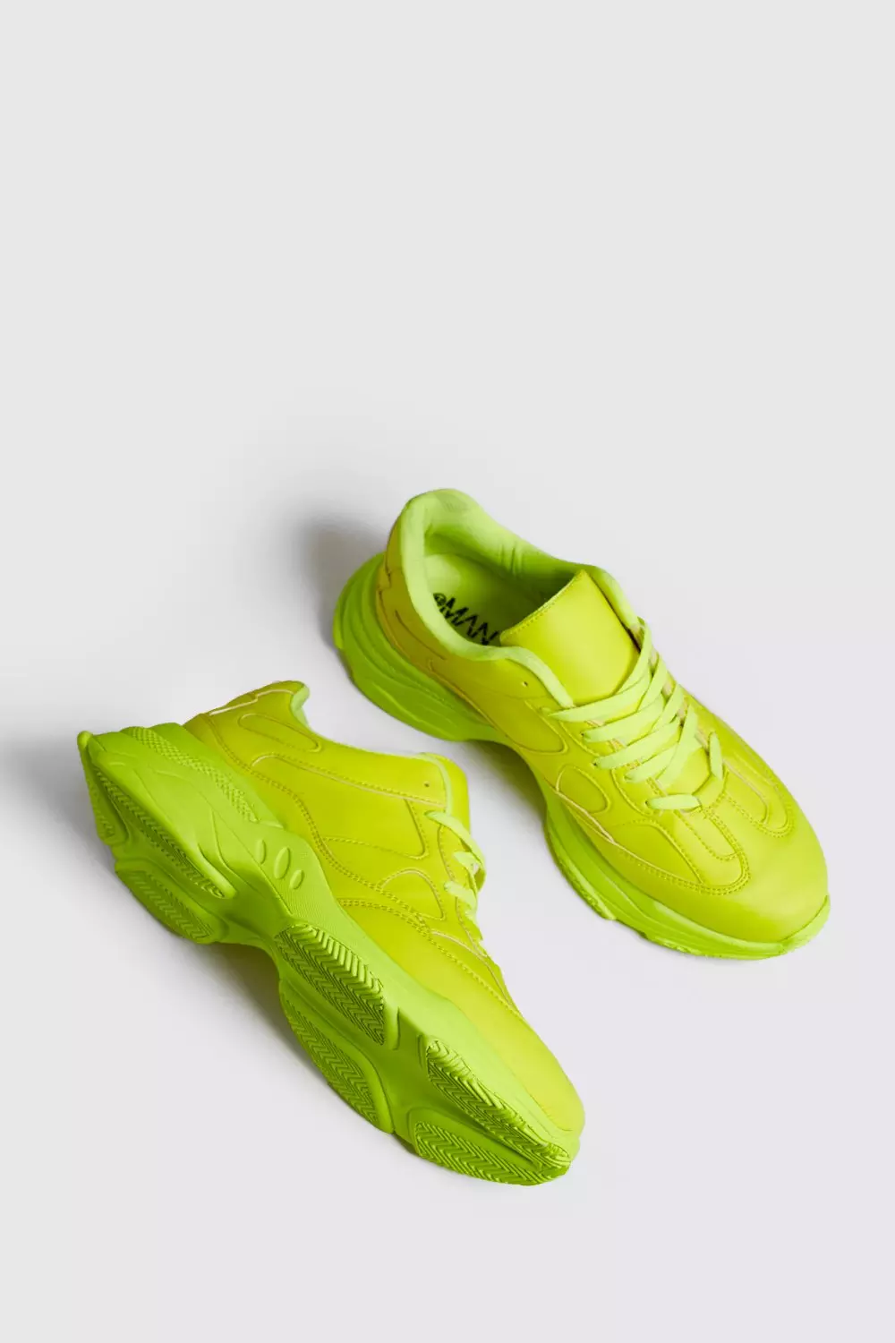 Neon Sole Chunky Trainer boohooMAN UK