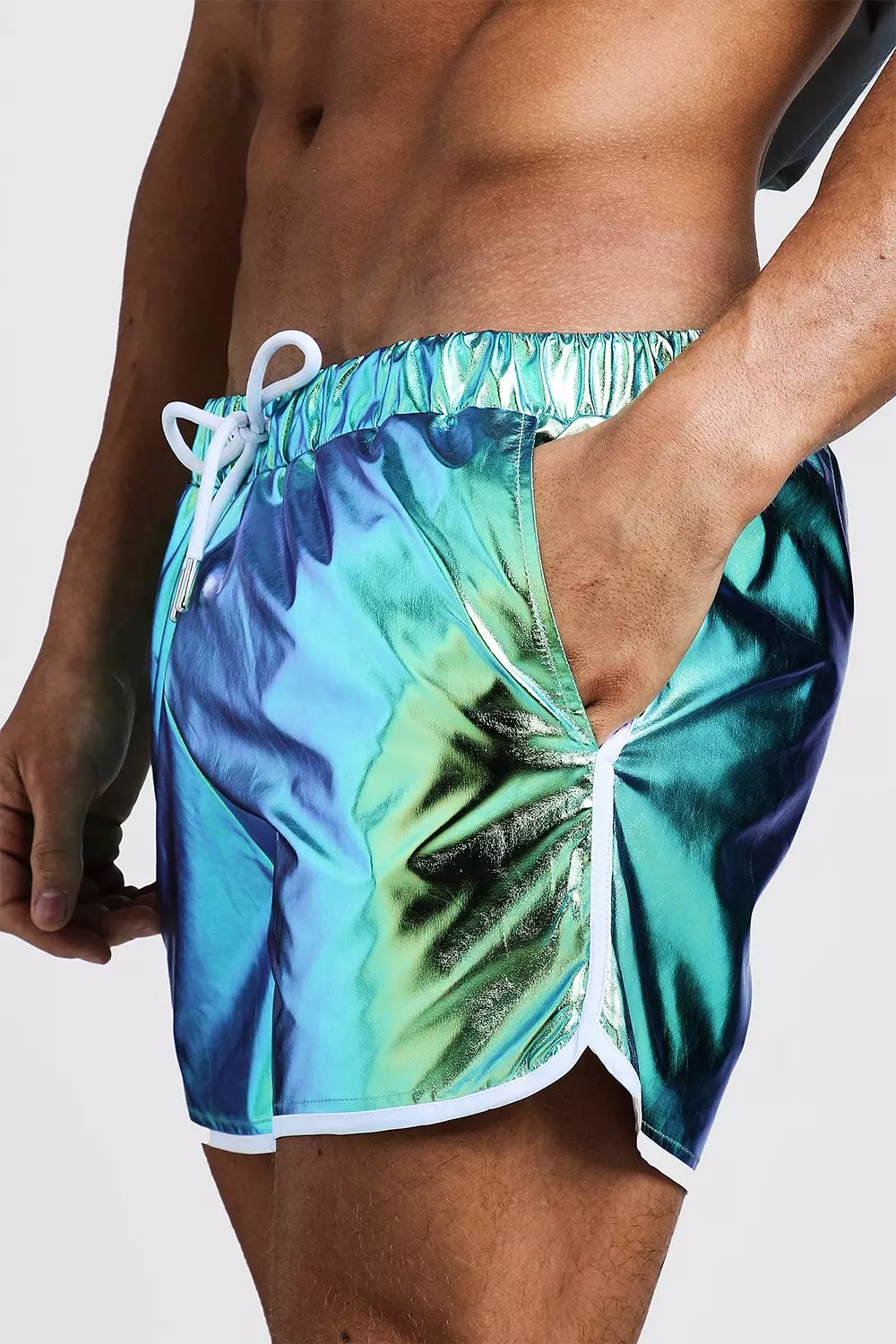 Mid Length Iridescent Runner Swim Shorts alternative image