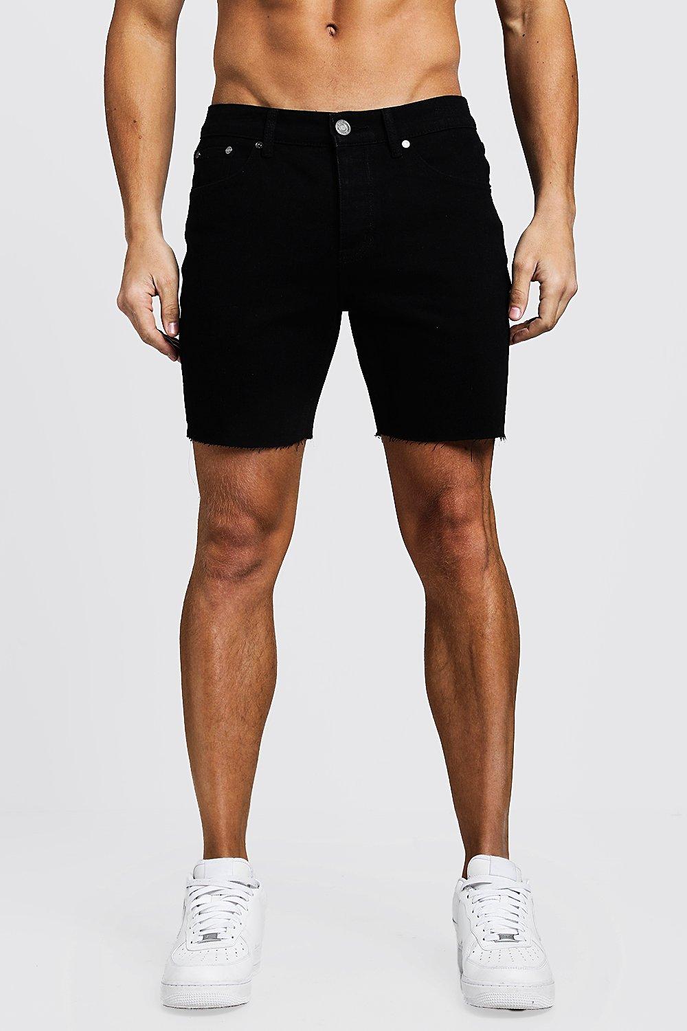 black slim shorts