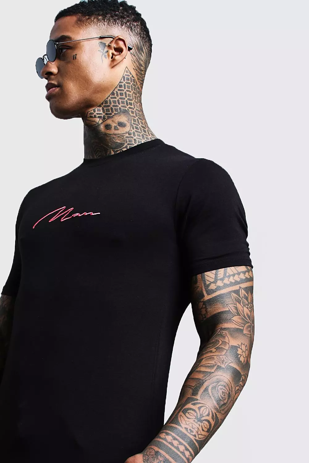 Muscle Fit Pink MAN Signature T-Shirt | boohooMAN USA