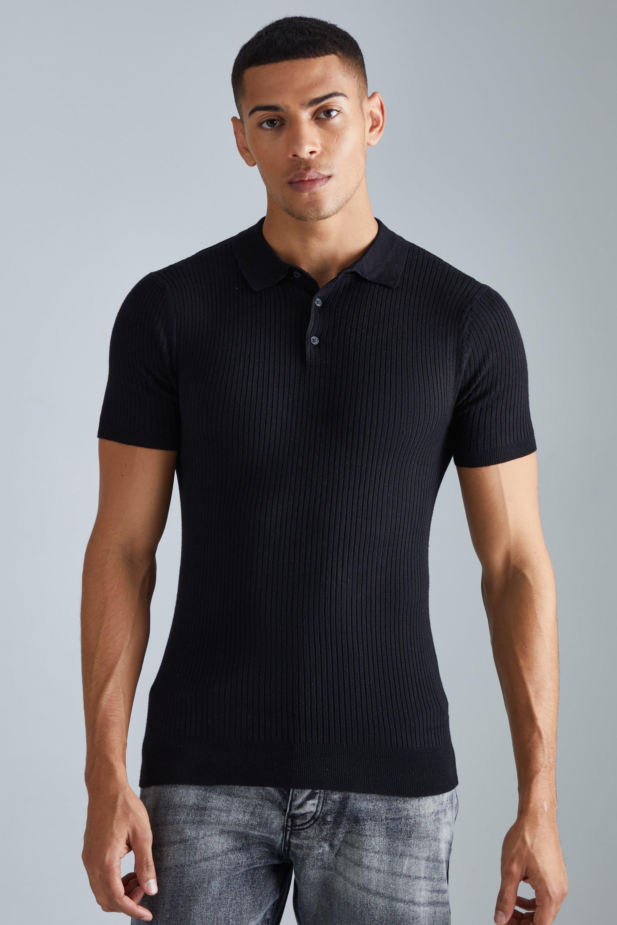 boohooMAN Collarless Slim Fit Zip Polo