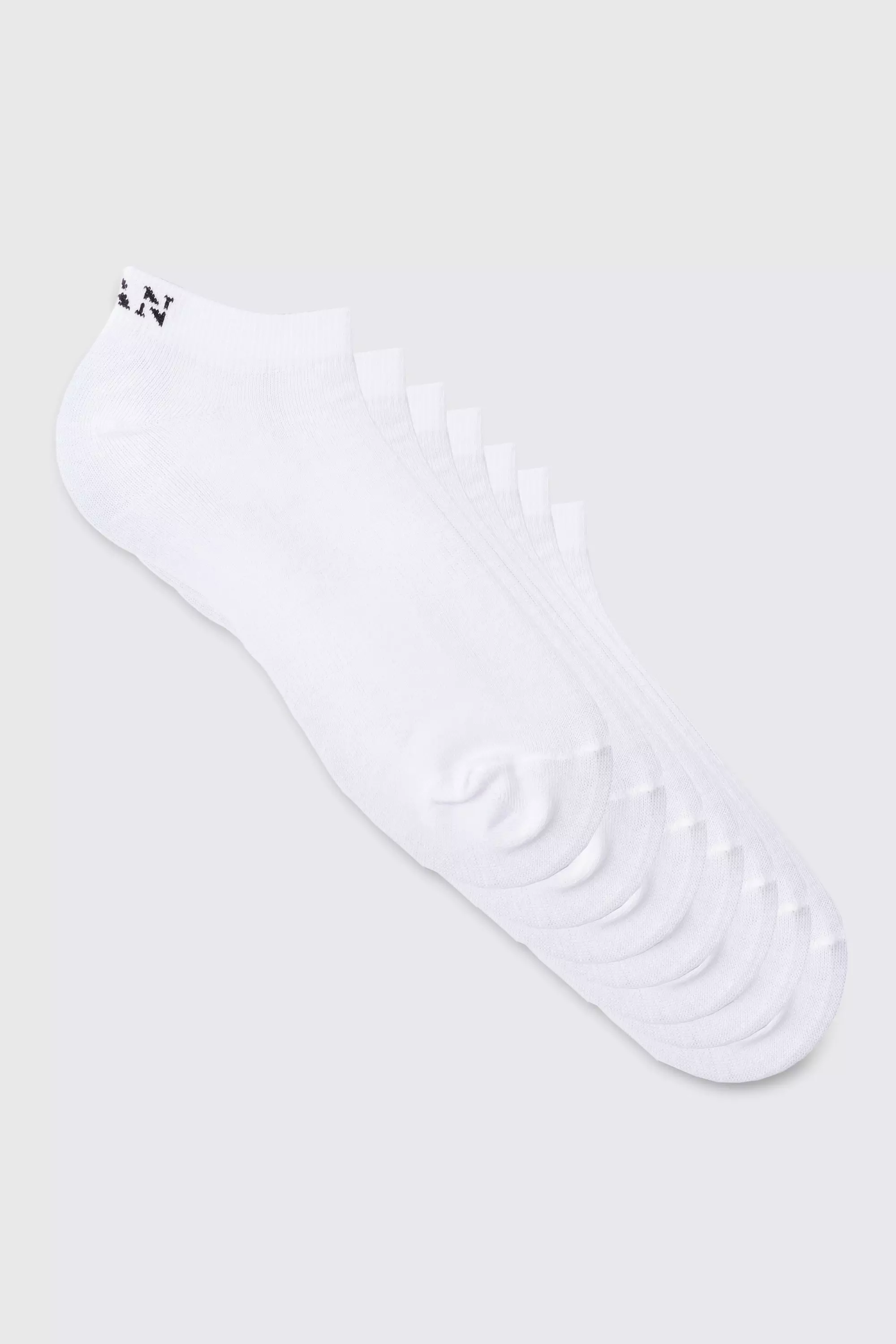 White MAN Dash 7 Pack Sneaker Socks