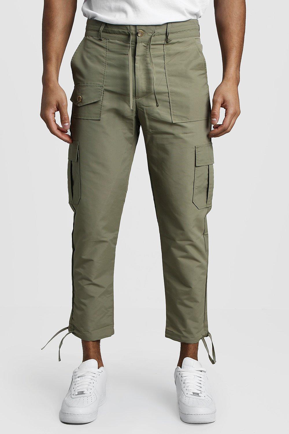 Cropped Cargo Pants With Utility Pocket 