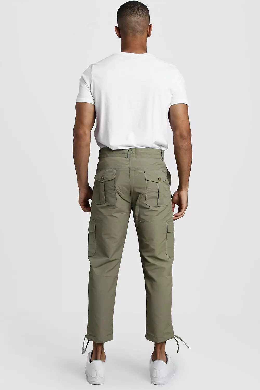 Cropped Cargo Trousers With Utility Pocket boohooMAN UK