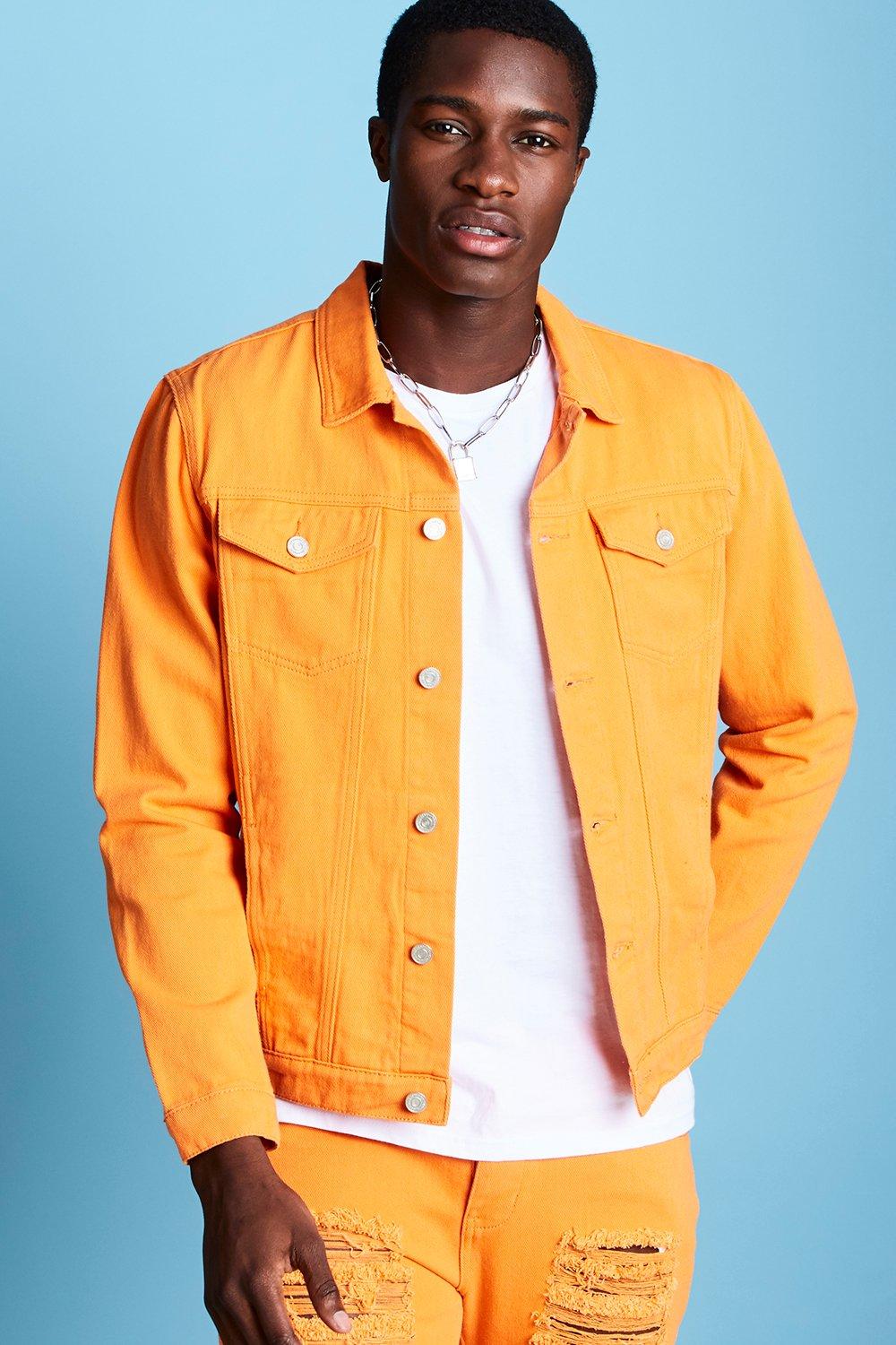 orange jean jacket