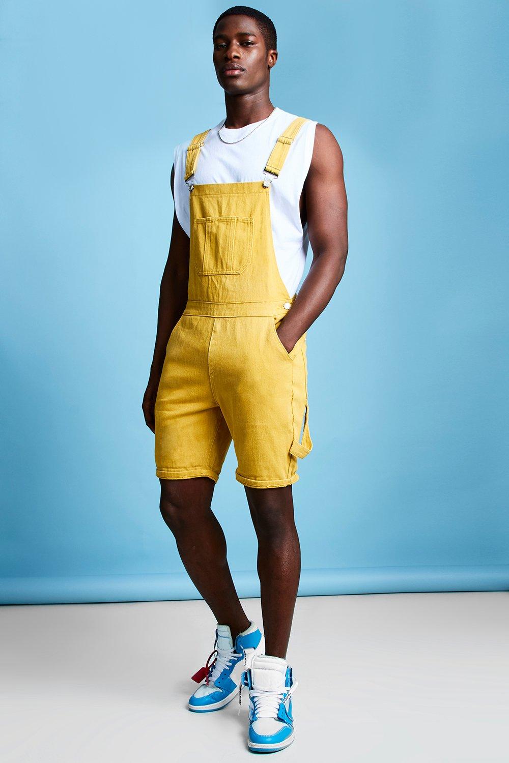 yellow overalls shorts