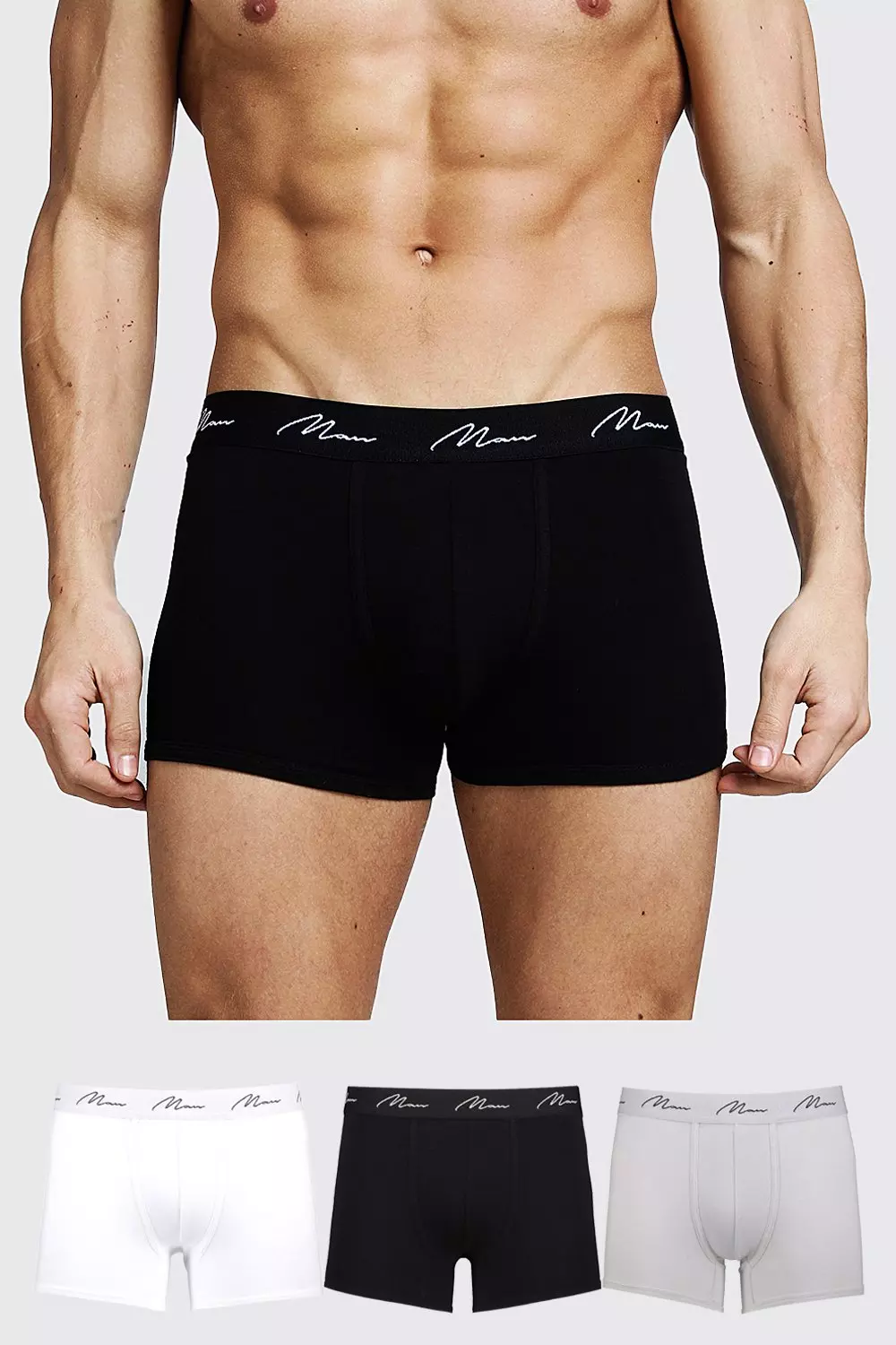 3 Pack MAN Signature Mixed Colour Trunks Multi